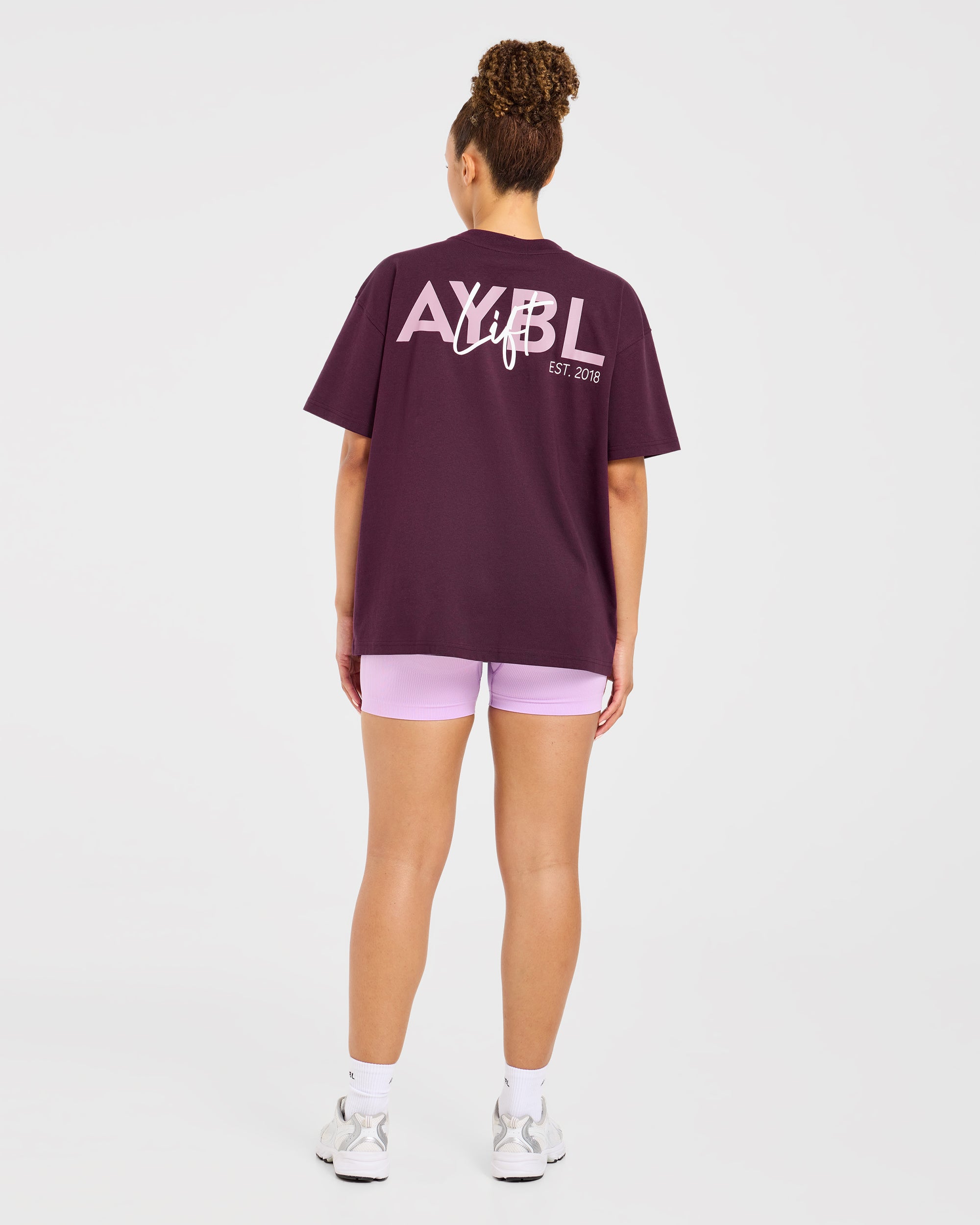 Lift Graphic Oversized T Shirt - Plum