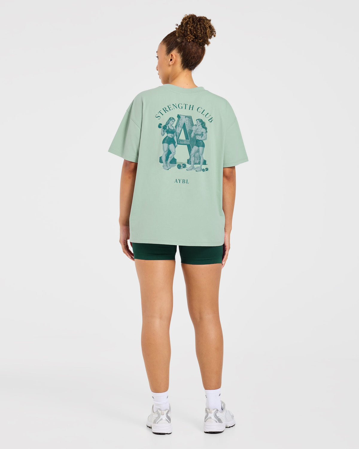AYBL Strength Club Oversized T Shirt - Dark Sage