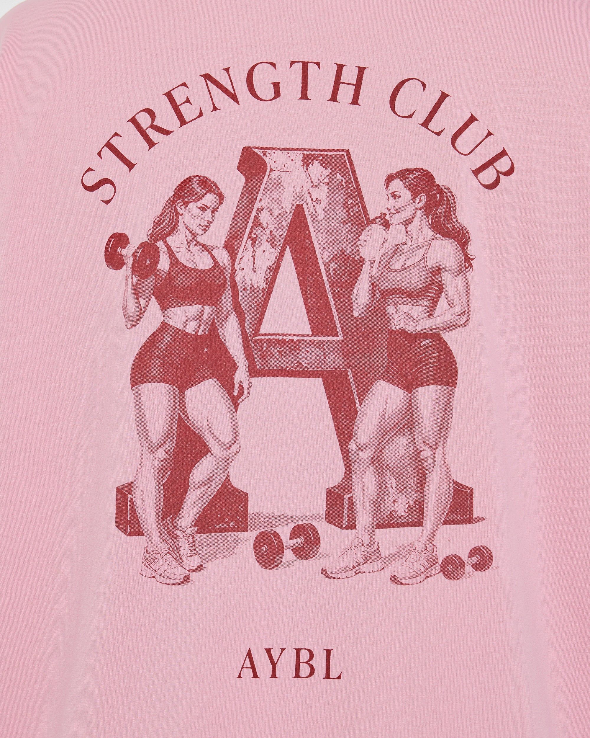AYBL Strength Club Oversized T Shirt - Dusty Rose