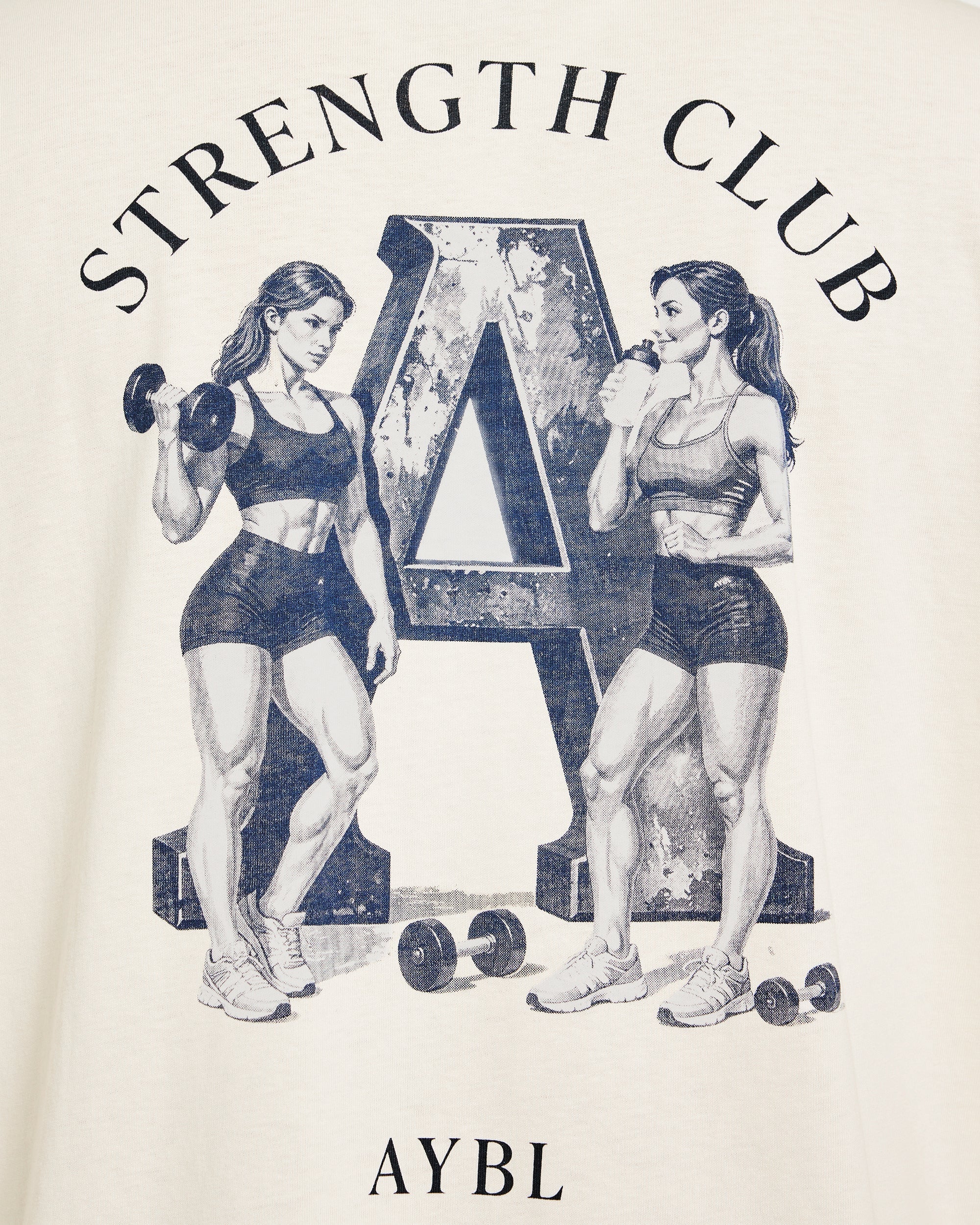 AYBL Strength Club Oversized T Shirt - Cream