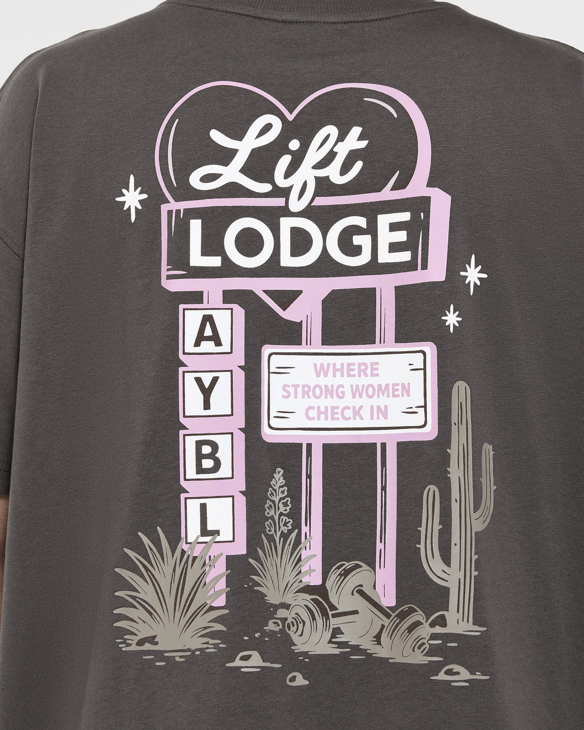 AYBL Lift Lodge Oversized T Shirt - Charcoal