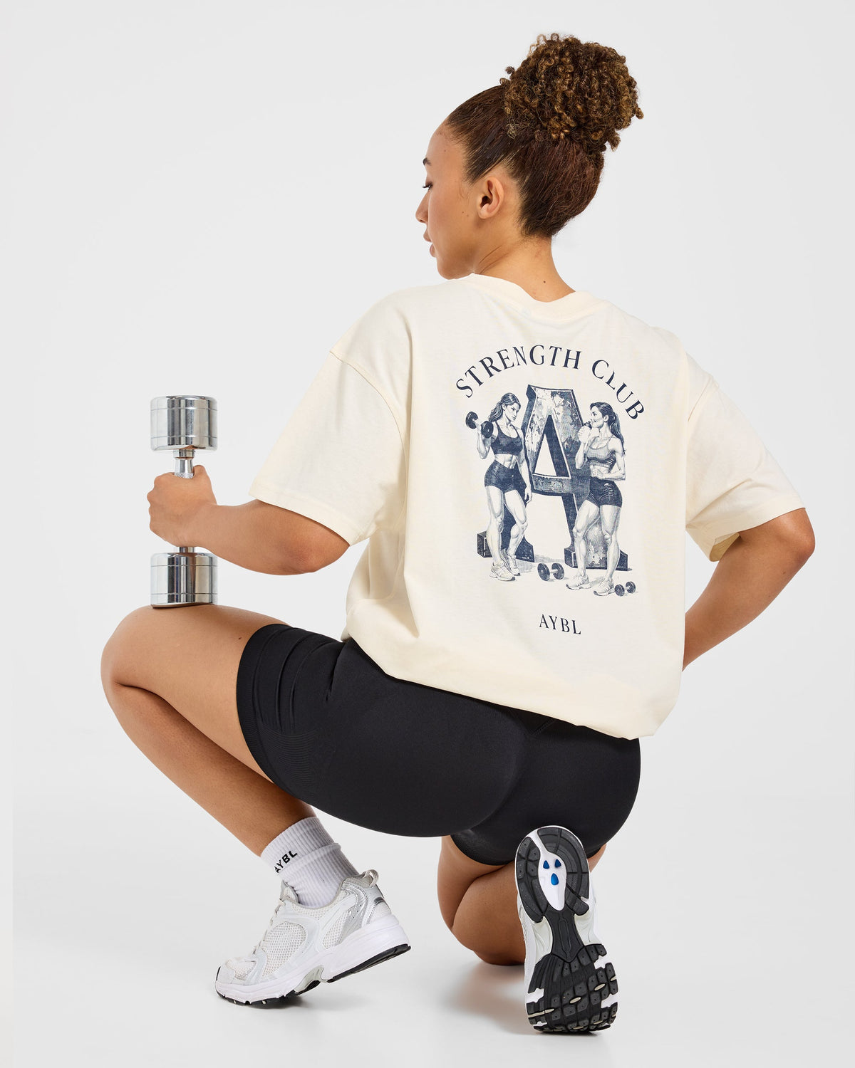 AYBL Strength Club Oversized T Shirt - Cream