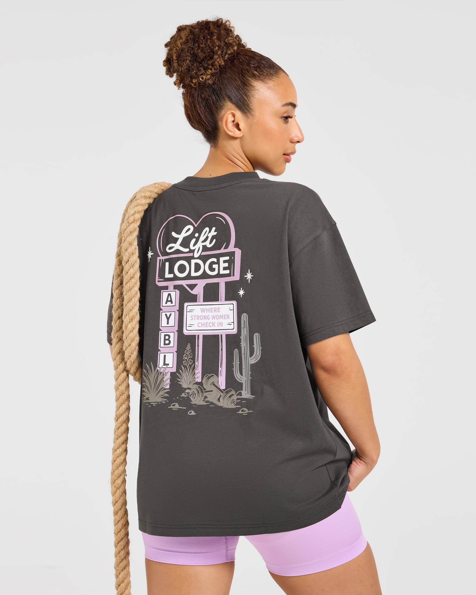 AYBL Lift Lodge Oversized T Shirt - Charcoal