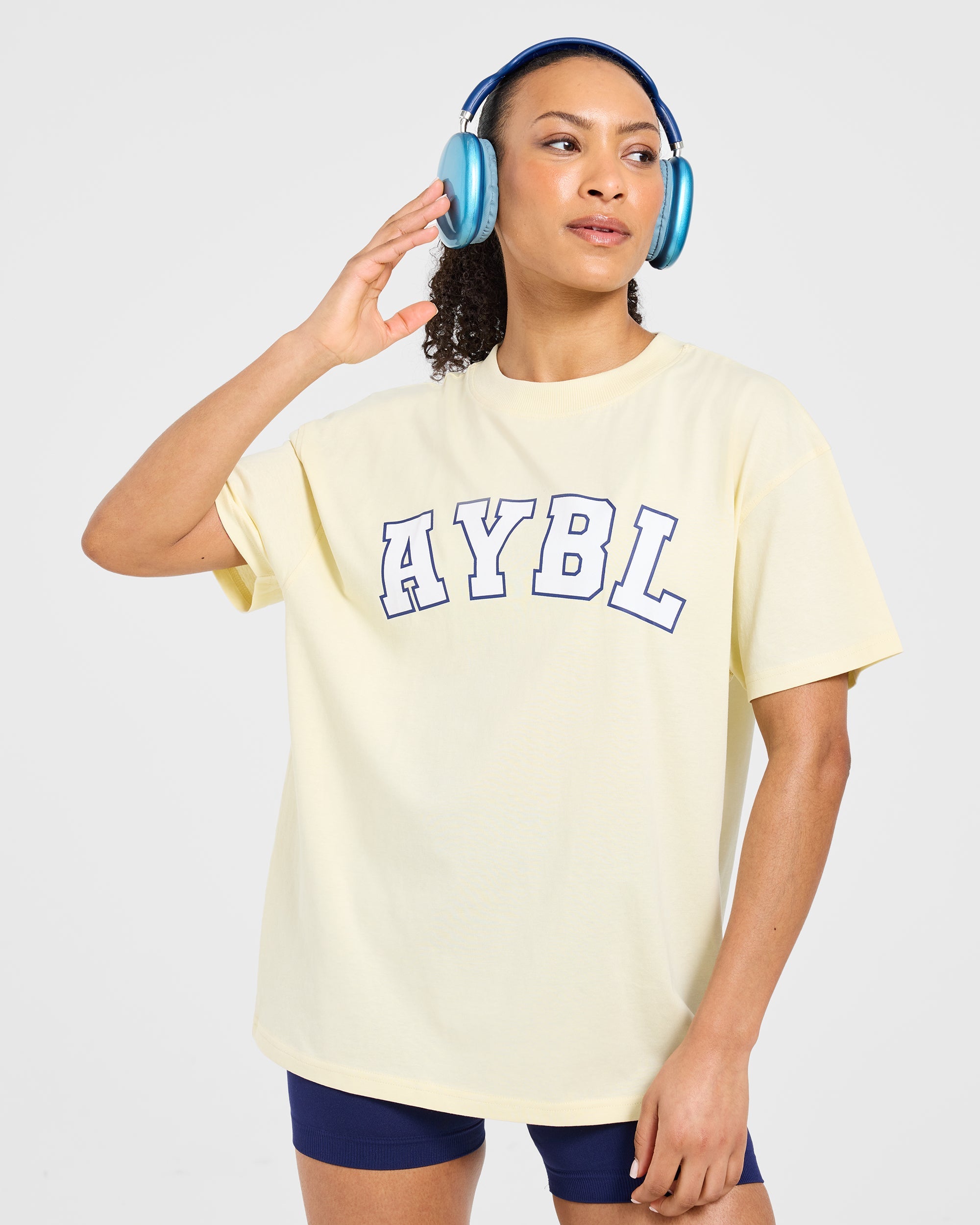 Varsity 2.0 Oversized T Shirt - Butter Jaune