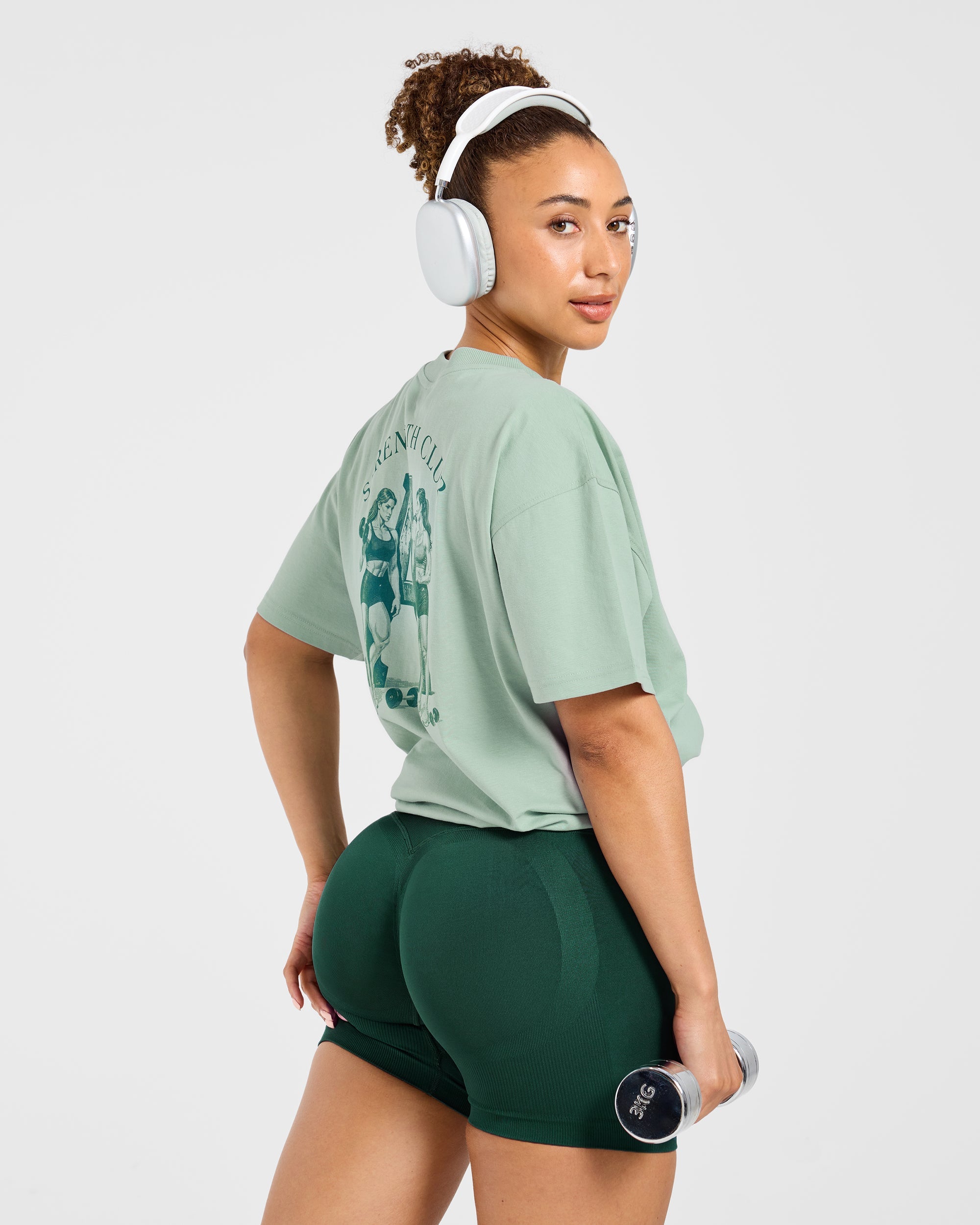 AYBL Strength Club Oversized T Shirt - Dark Sage