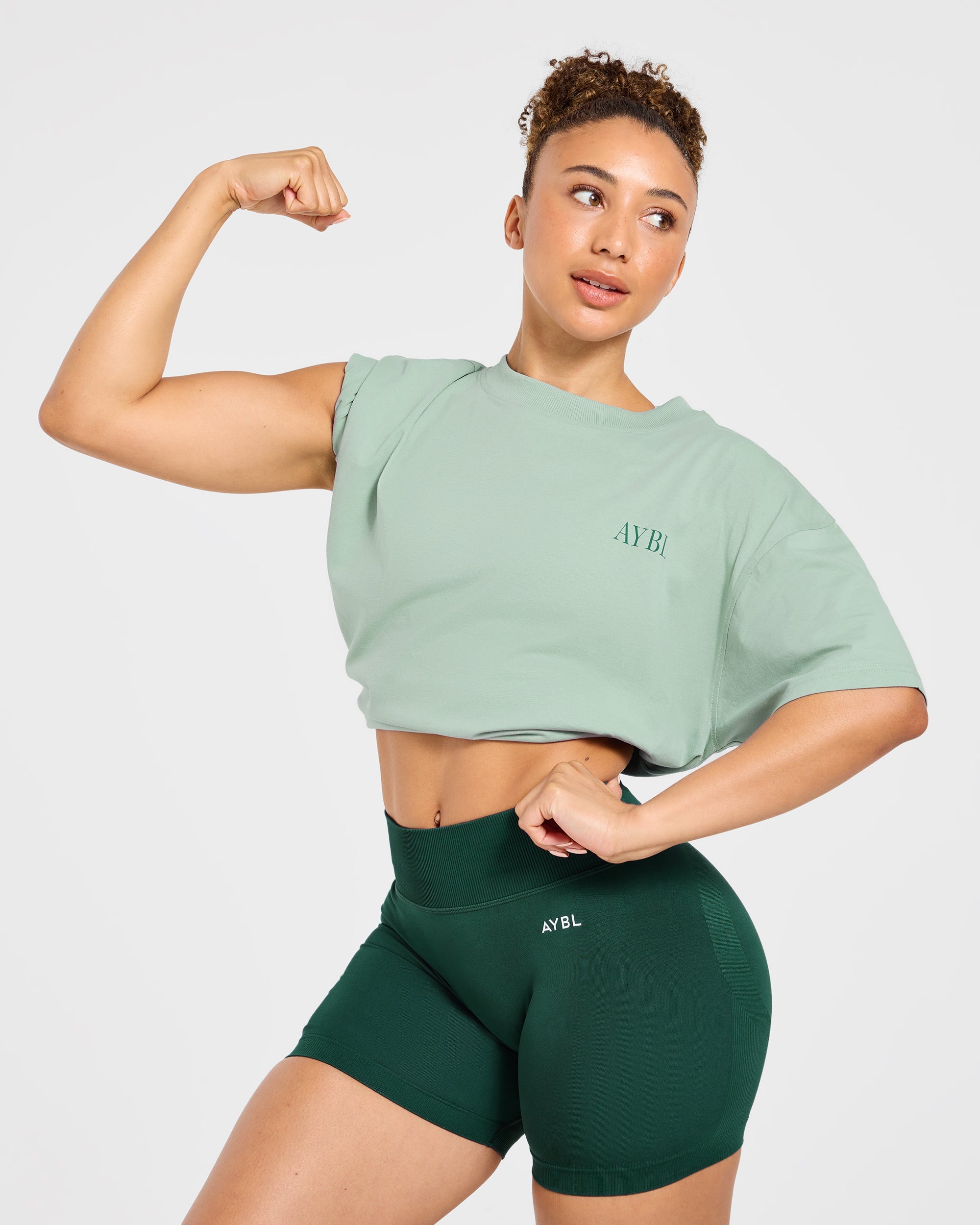 AYBL Strength Club Oversized T Shirt - Dark Sage