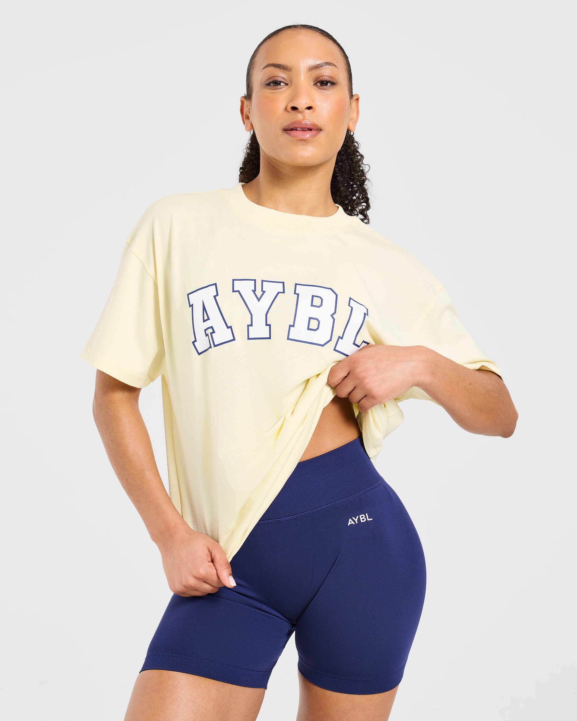 Varsity 2.0 Oversized T Shirt - Butter Jaune
