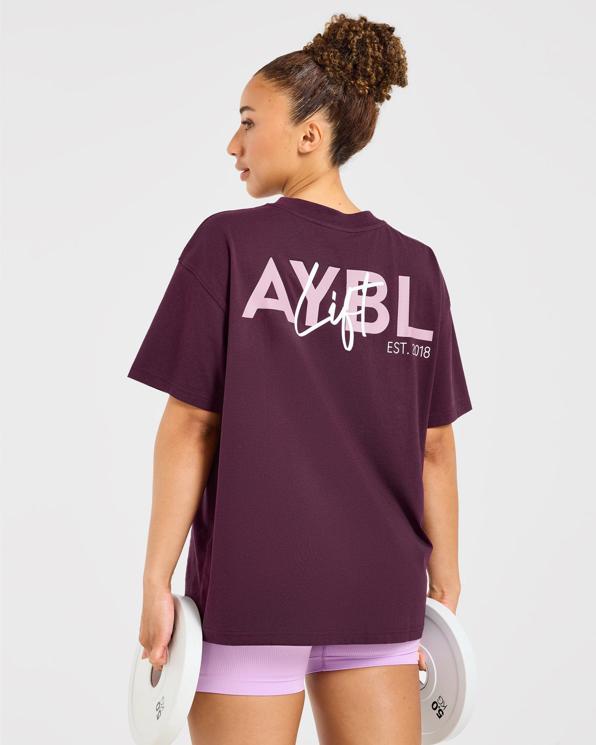 Lift Graphic Oversized T Shirt - Plum