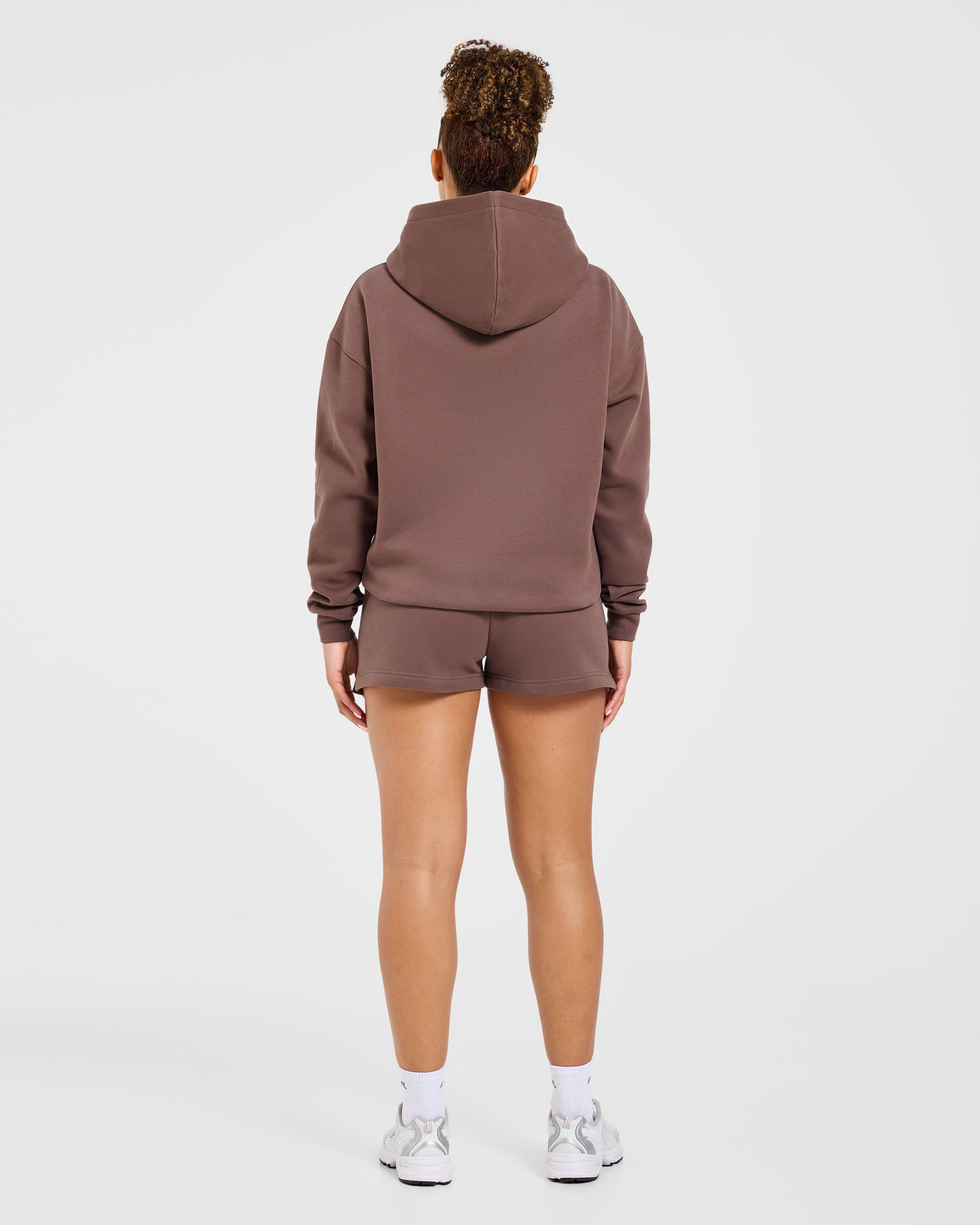 Varsity Applique Oversized Shorts - Marron