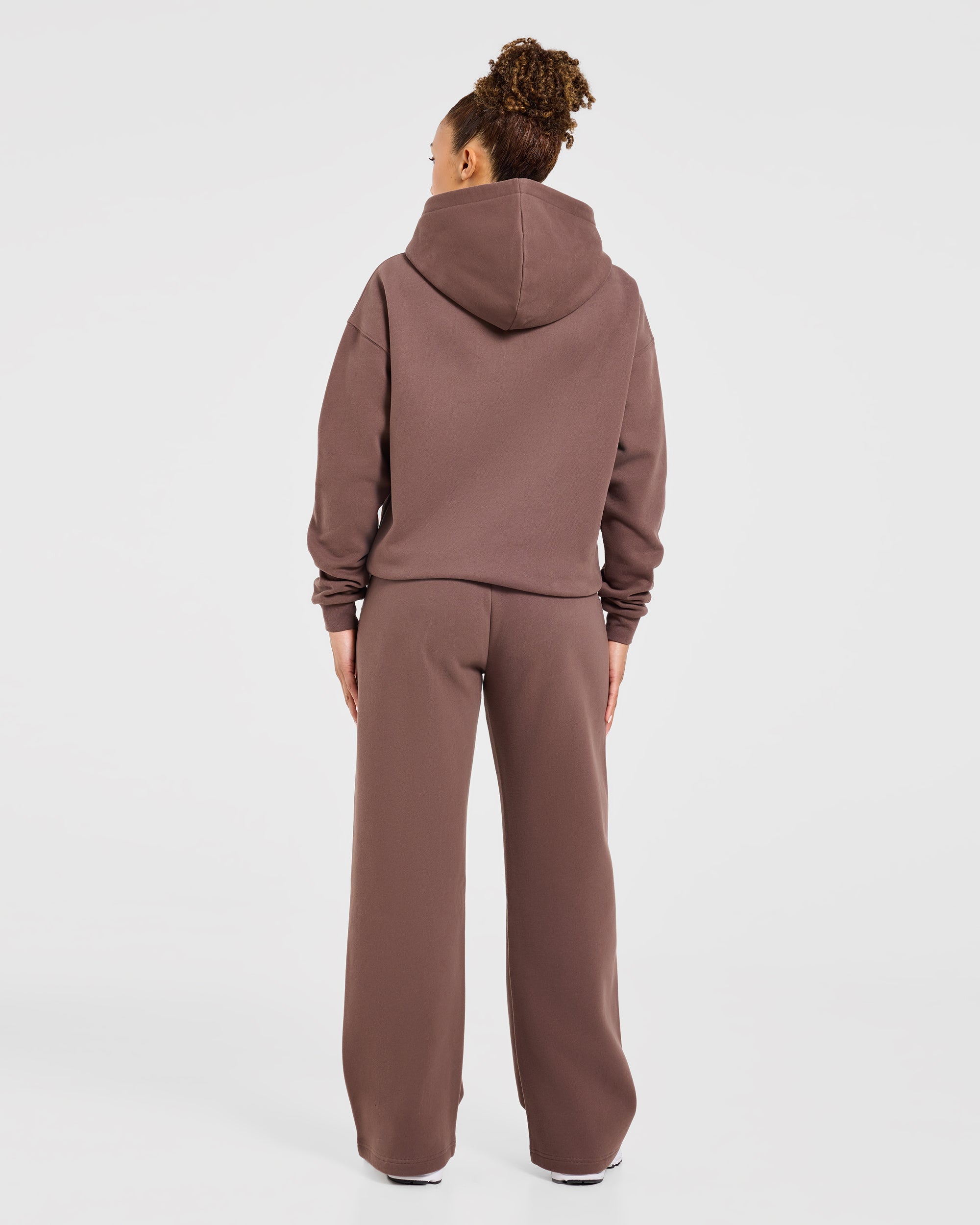 Varsity Applique Oversized Straight Leg Joggers - Marron