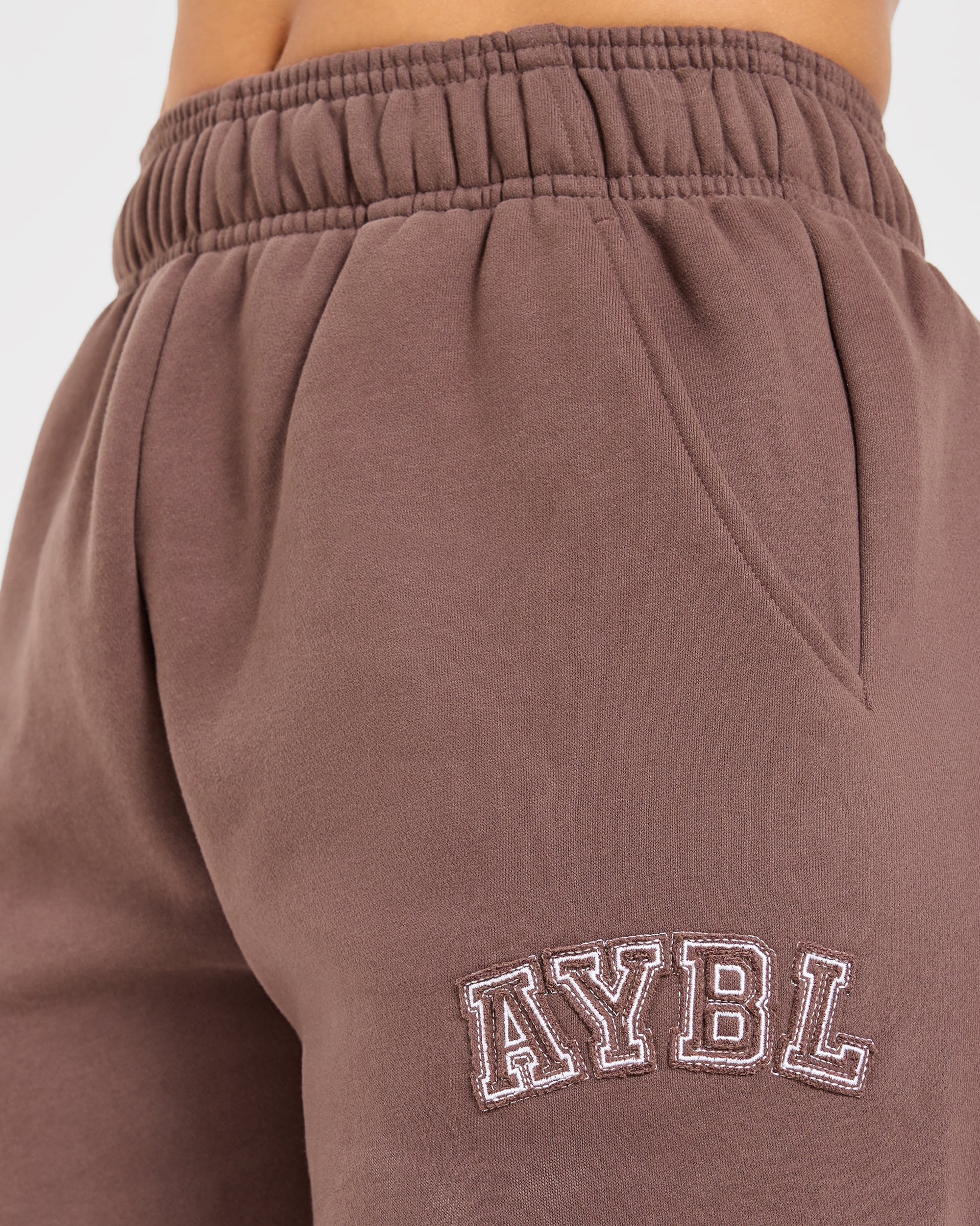 Varsity Applique Oversized Joggers - Marron