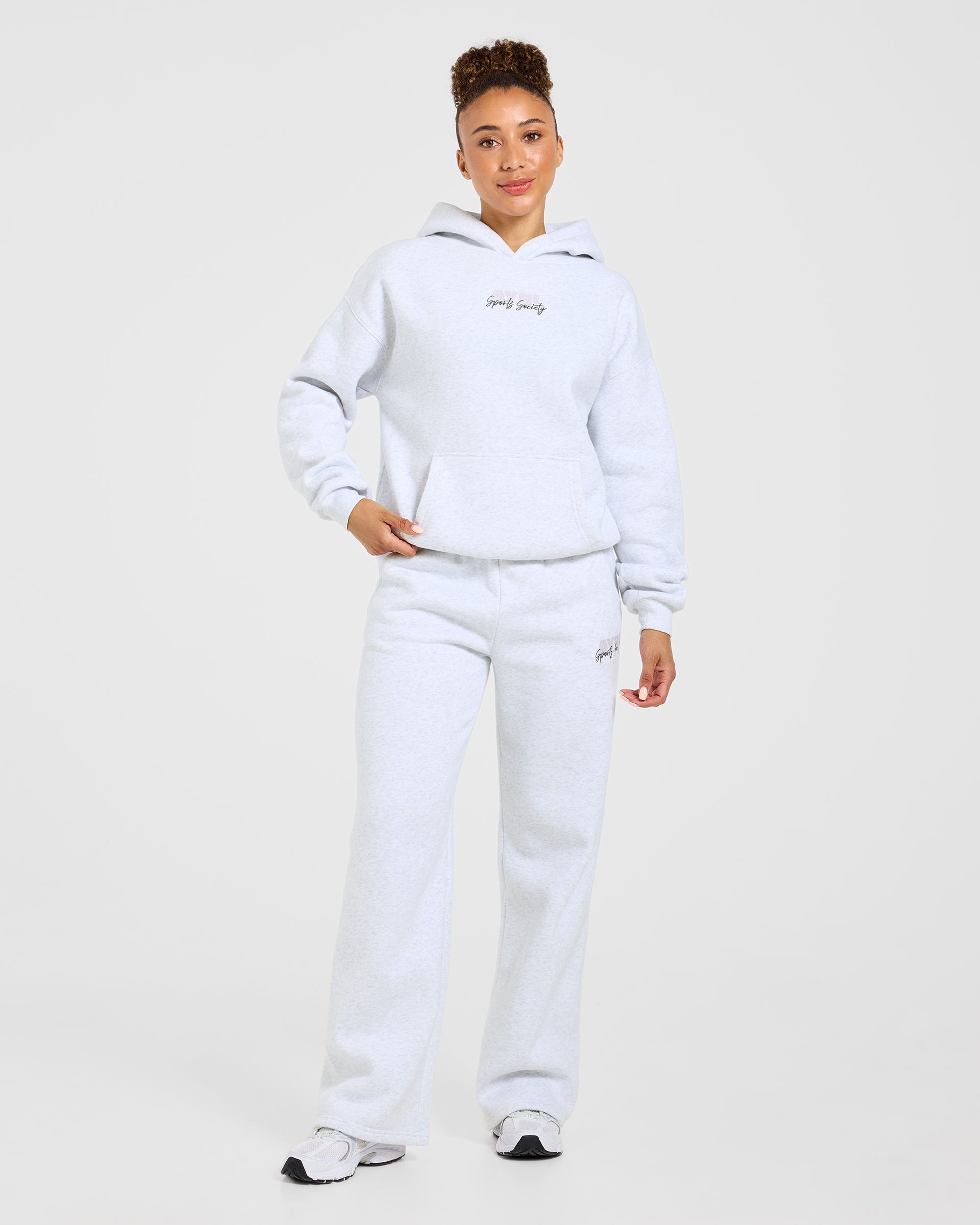 Sports Society Oversized Straight Leg Joggers - Heather Gris