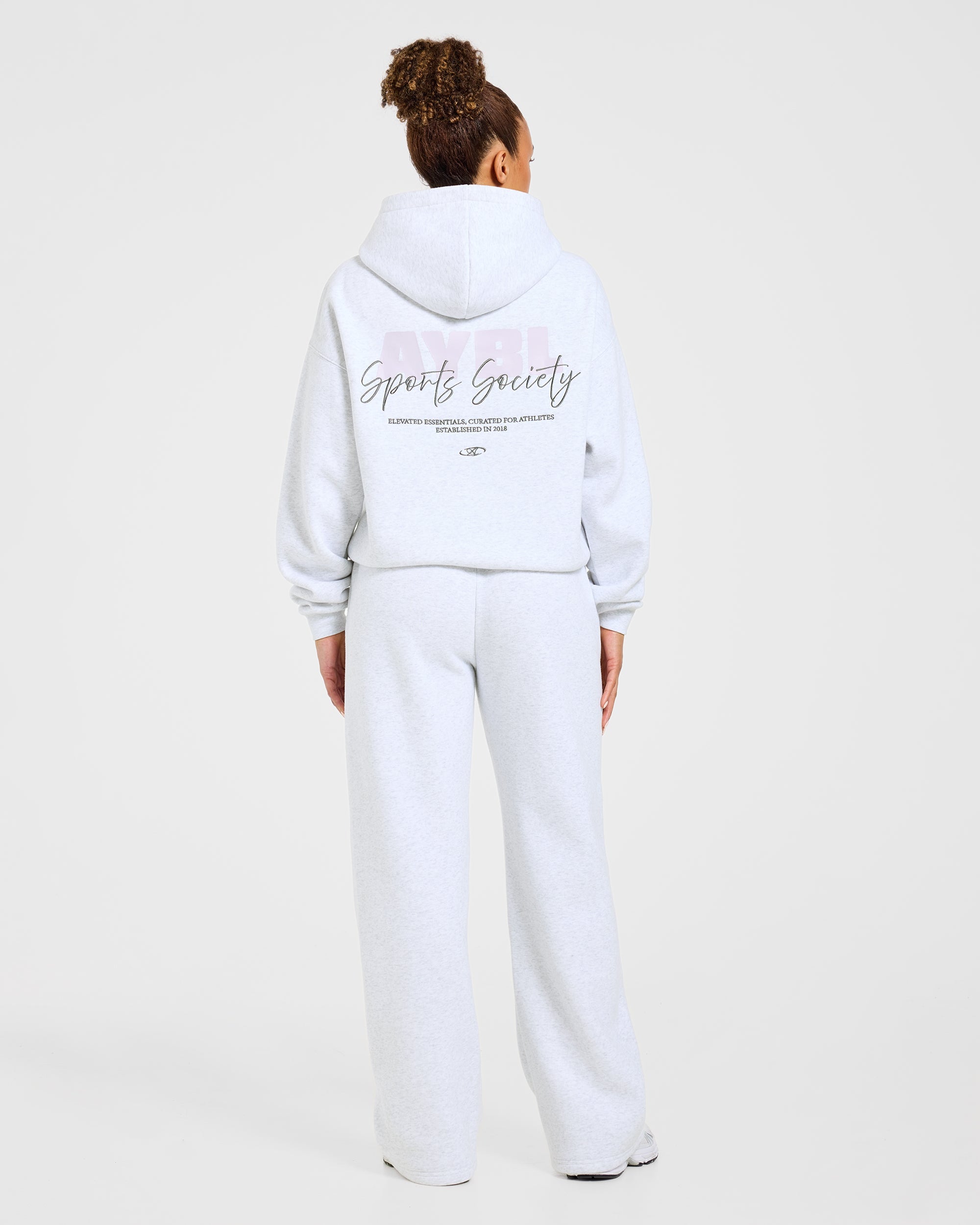 Sports Society Oversized Straight Leg Joggers - Heather Gris