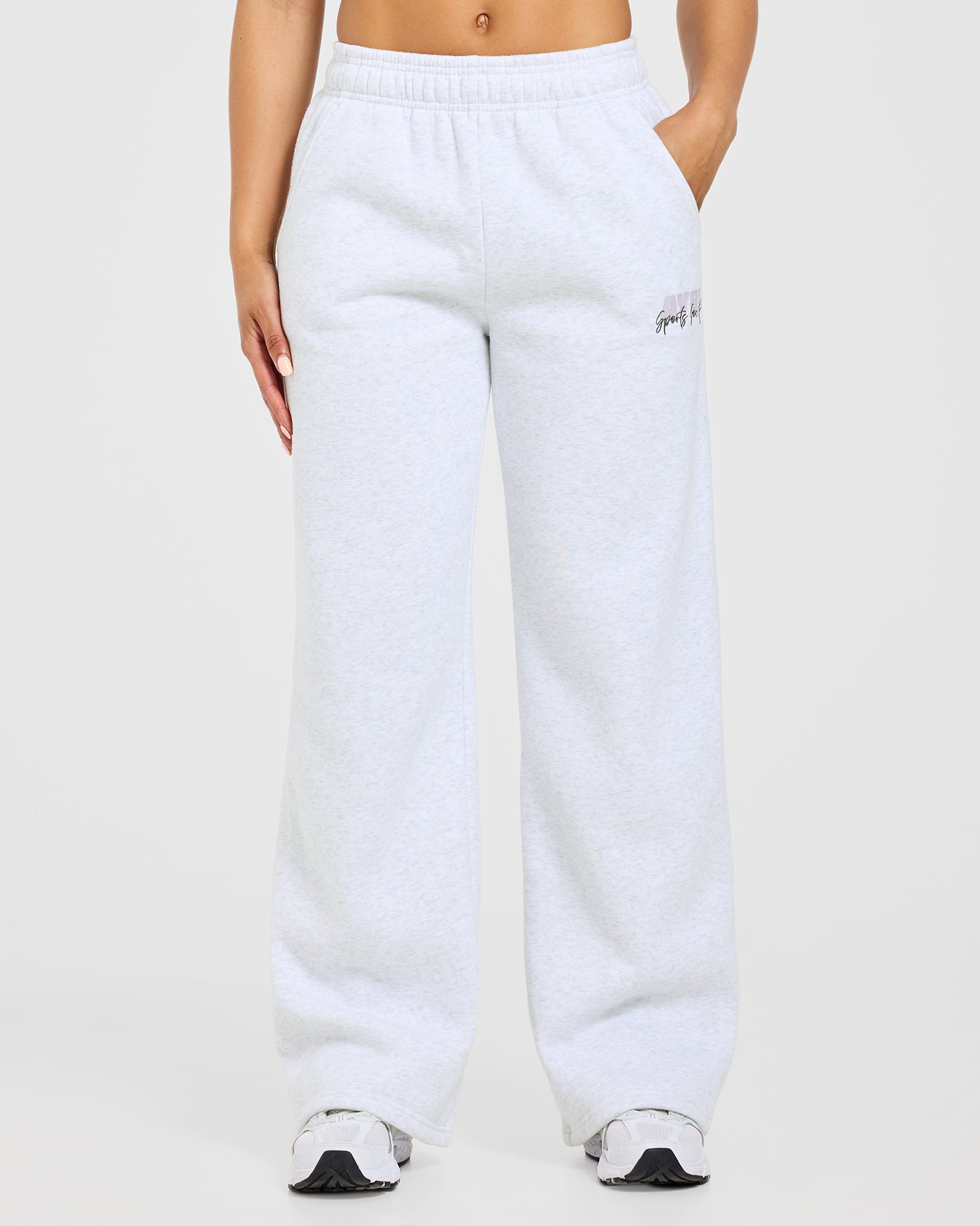 Sports Society Oversized Straight Leg Joggers - Heather Gris