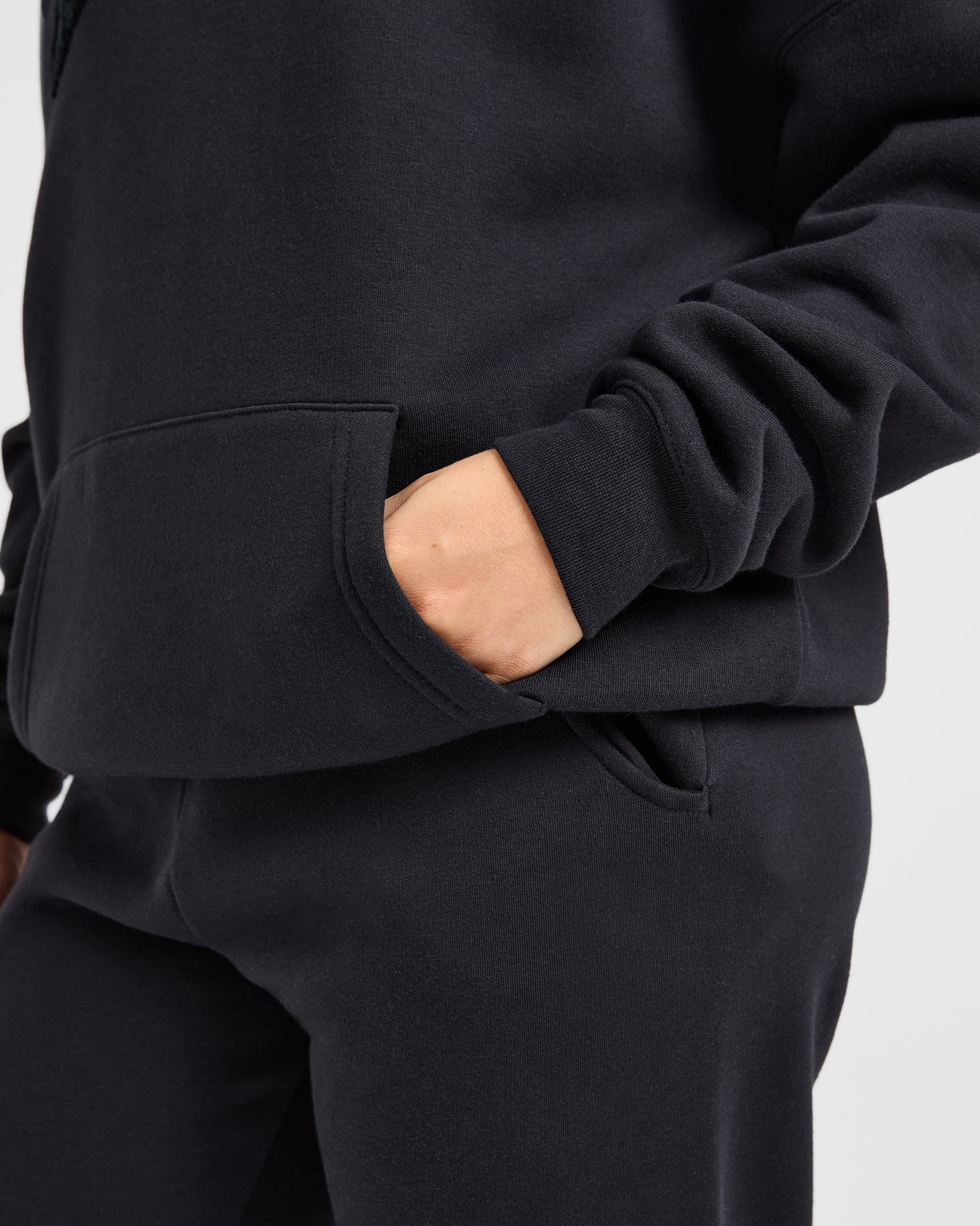 Varsity Oversized Outline Hoodie - Noir