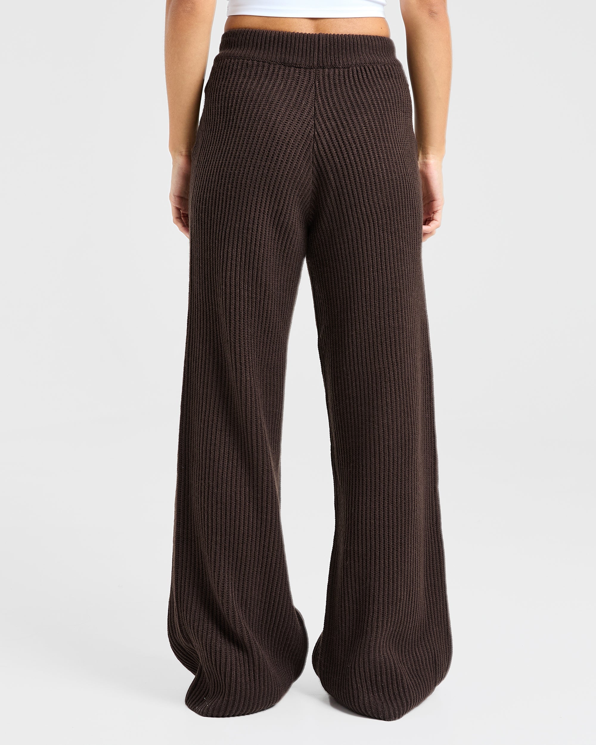 Lounge Oversized Knitted Straight Leg Joggers - Deep Cocoa Brun