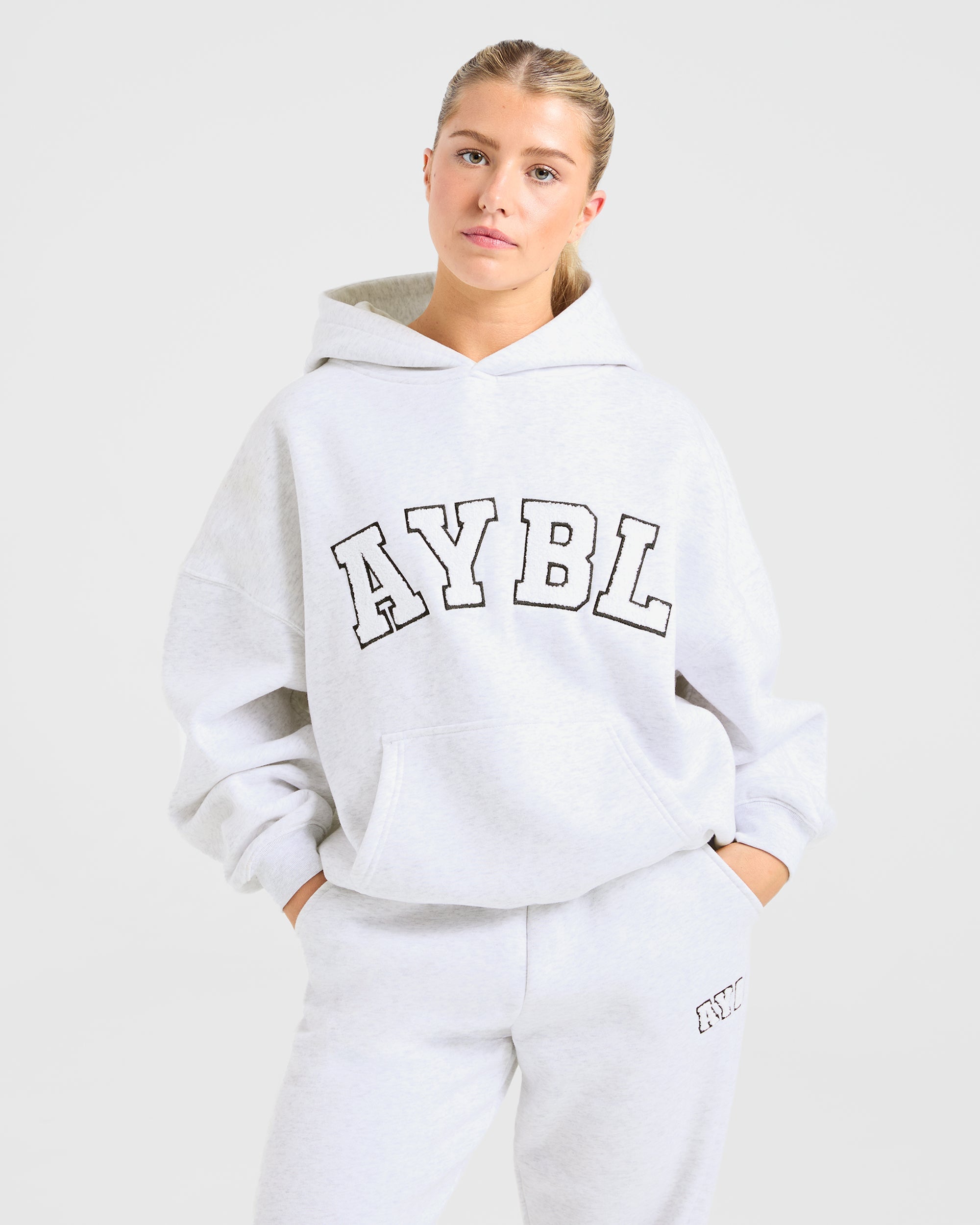 Varsity Oversized Hoodie - Heather Gris