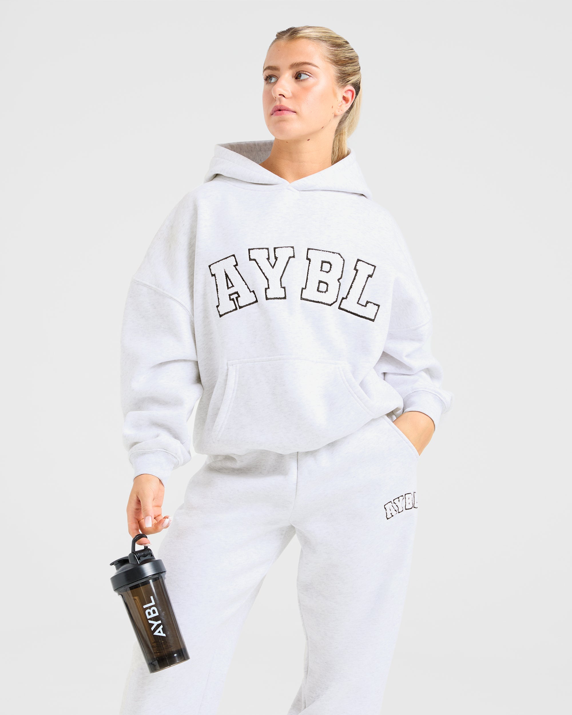 Varsity Oversized Hoodie - Heather Gris