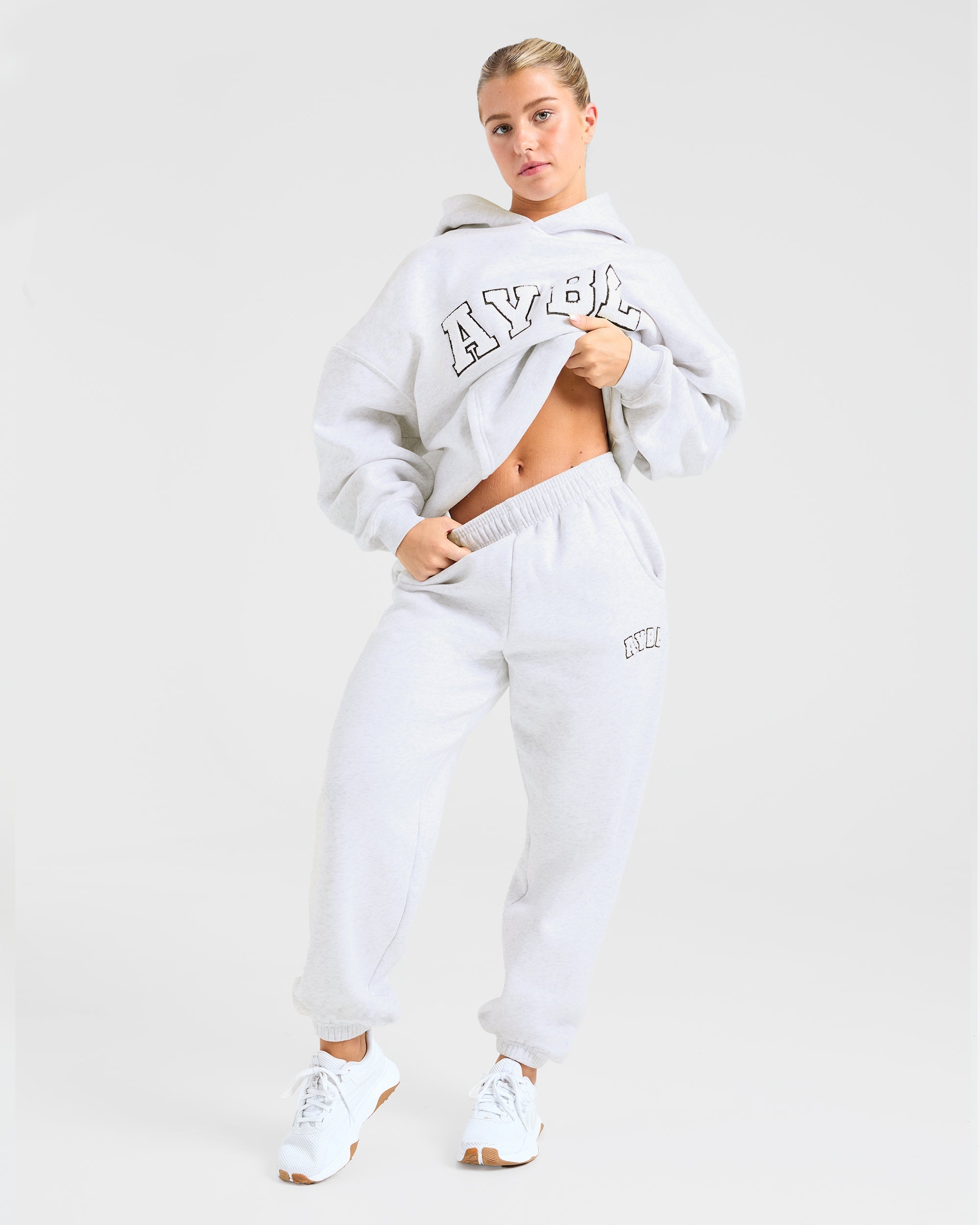 Varsity Oversized Joggers - Heather Gris