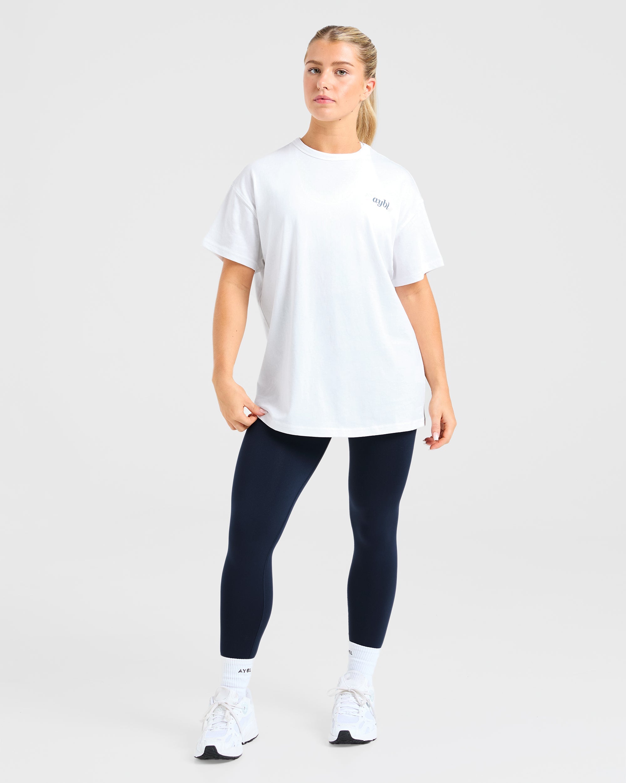 Show Yourself Kindness Oversized T Shirt - Off Blanc/Slate