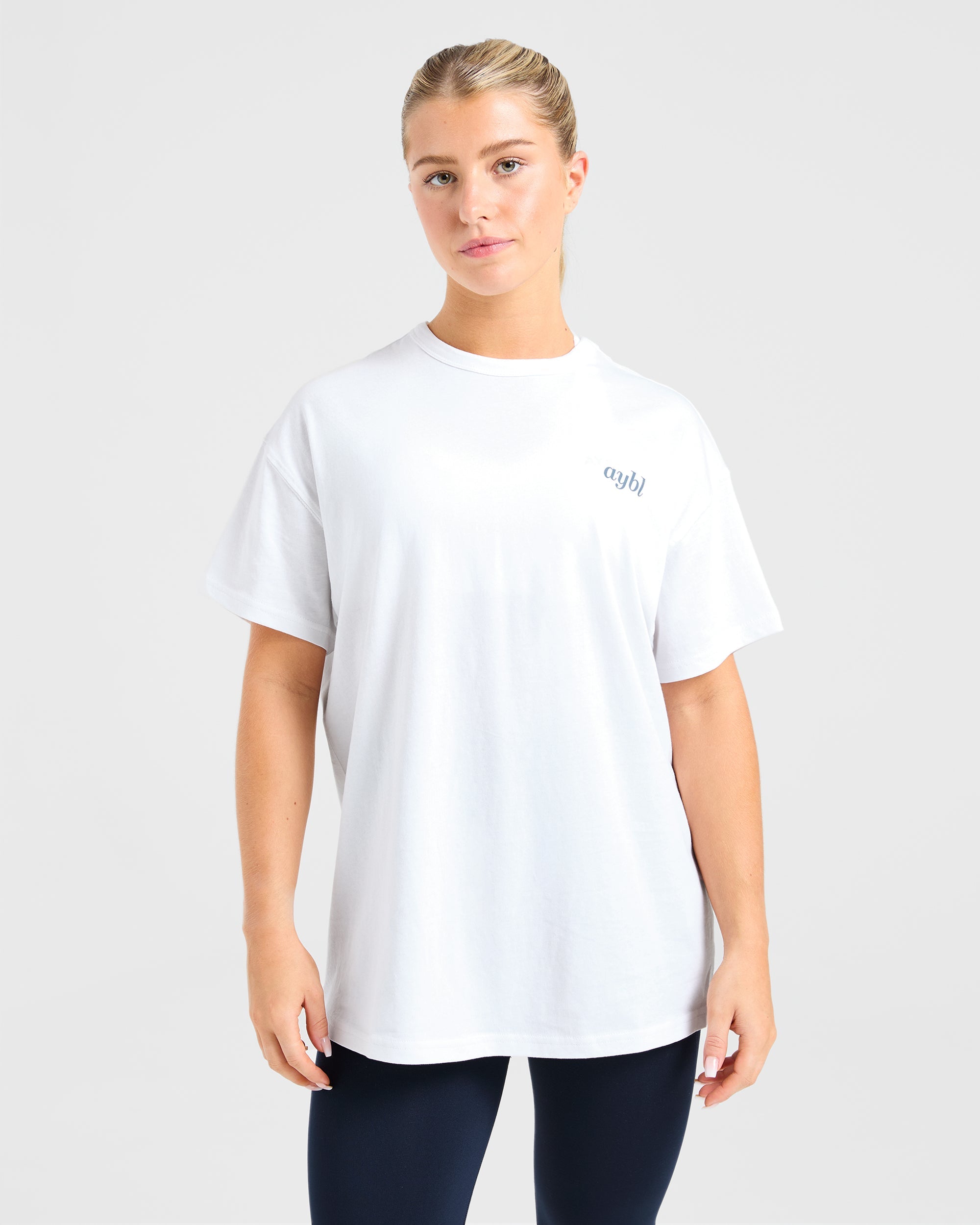 Show Yourself Kindness Oversized T Shirt - Off Blanc/Slate