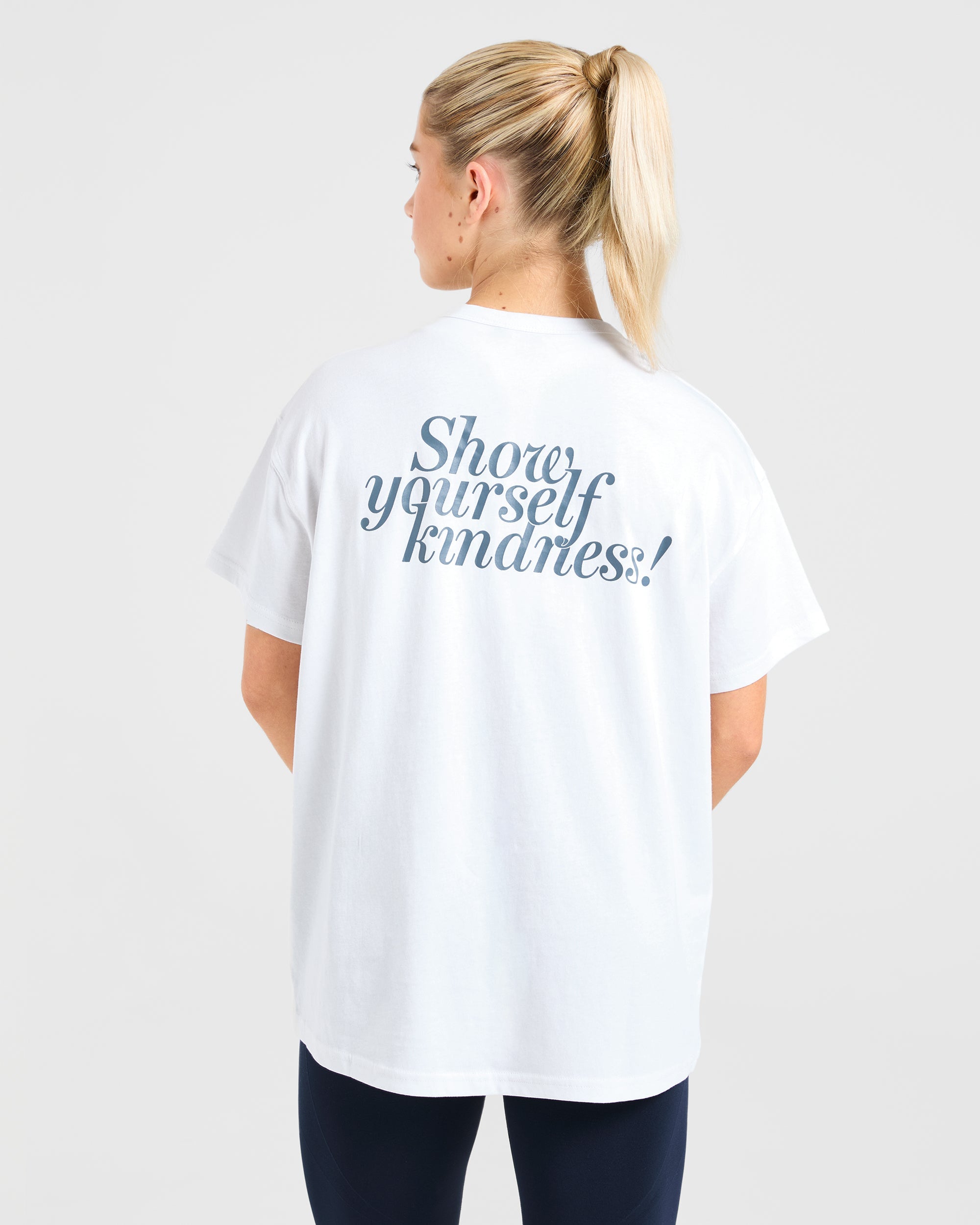 Show Yourself Kindness Oversized T Shirt - Off Blanc/Slate