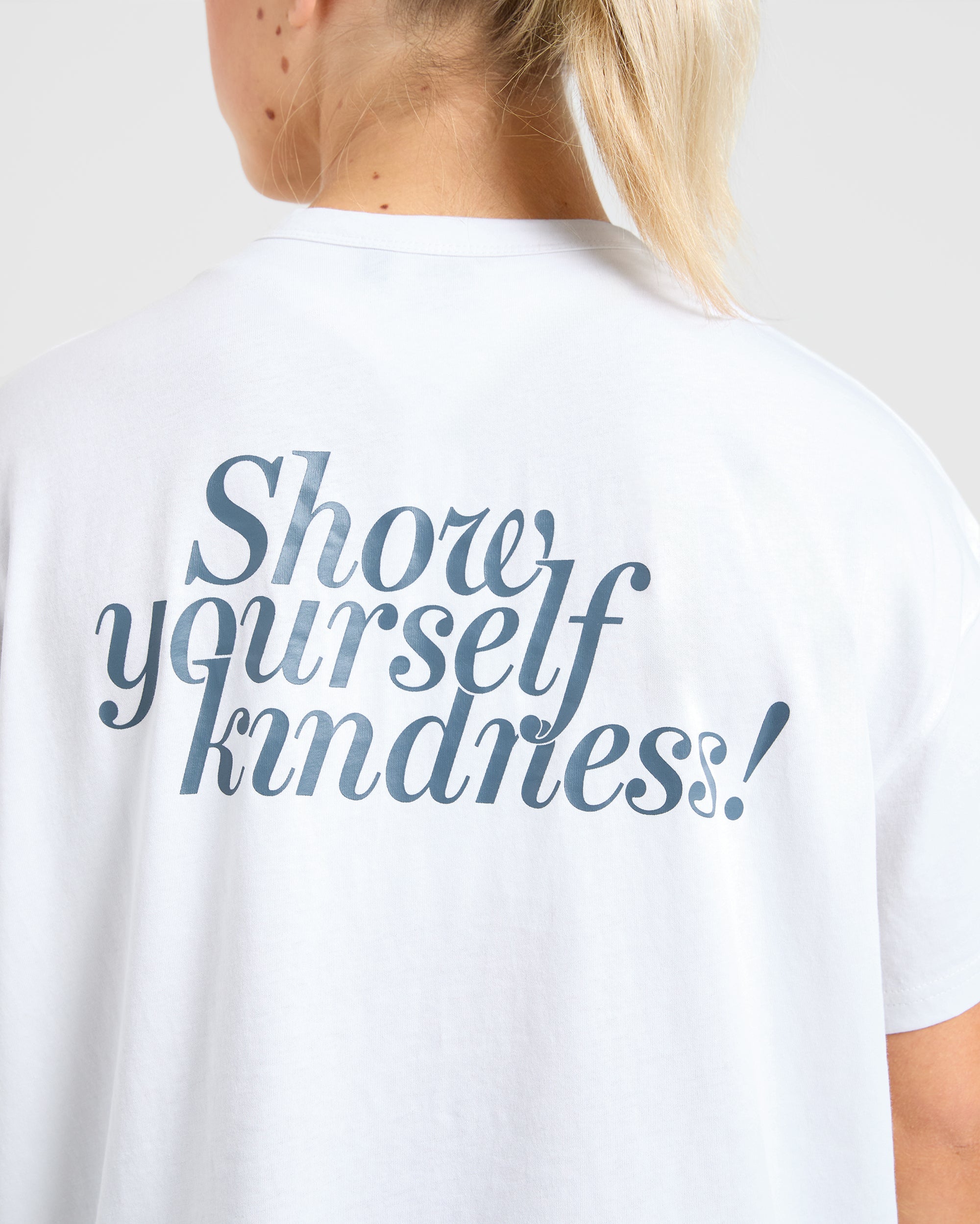 Show Yourself Kindness Oversized T Shirt - Off Blanc/Slate