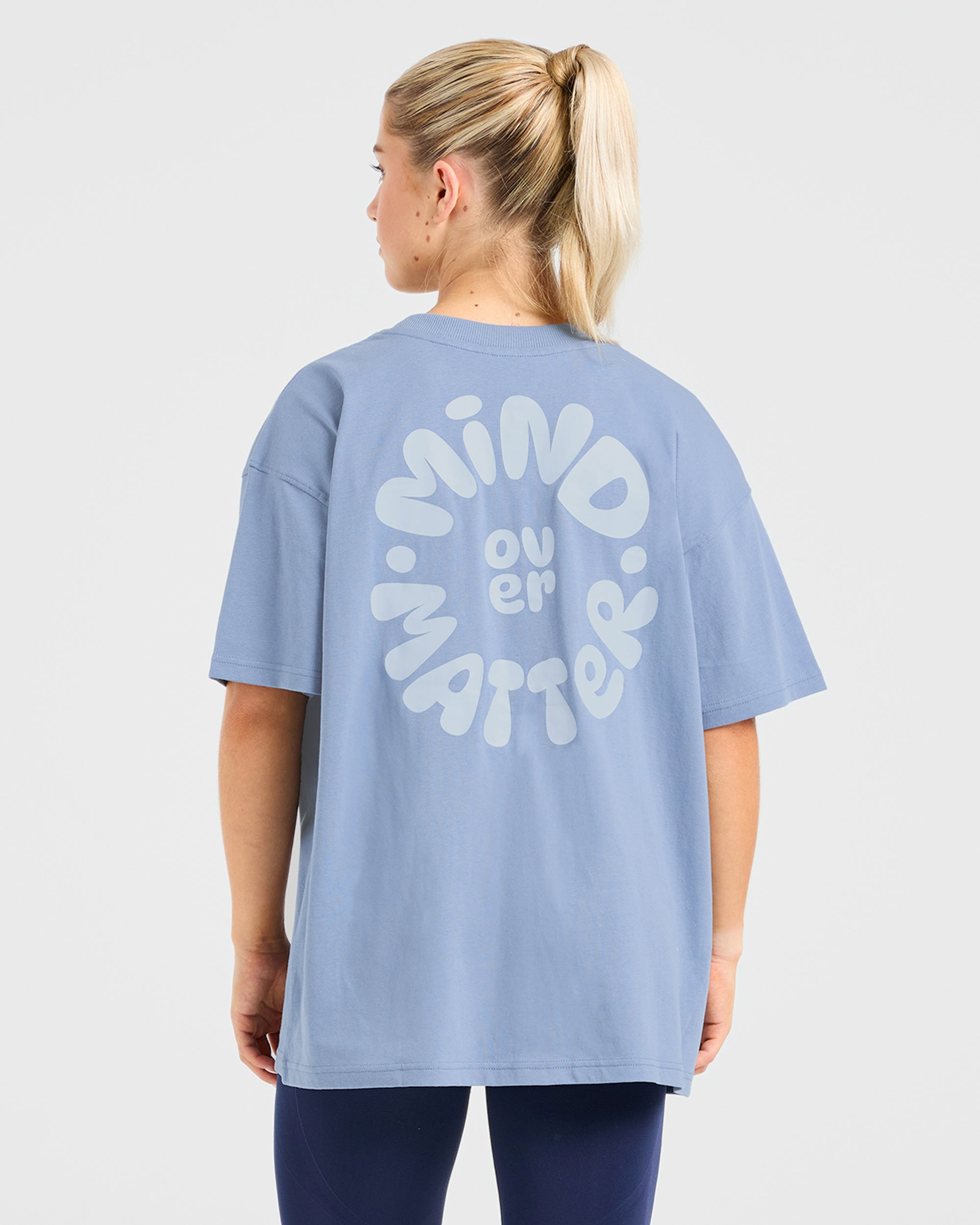 Mind Over Matter V2 Oversized T Shirt - Bleu