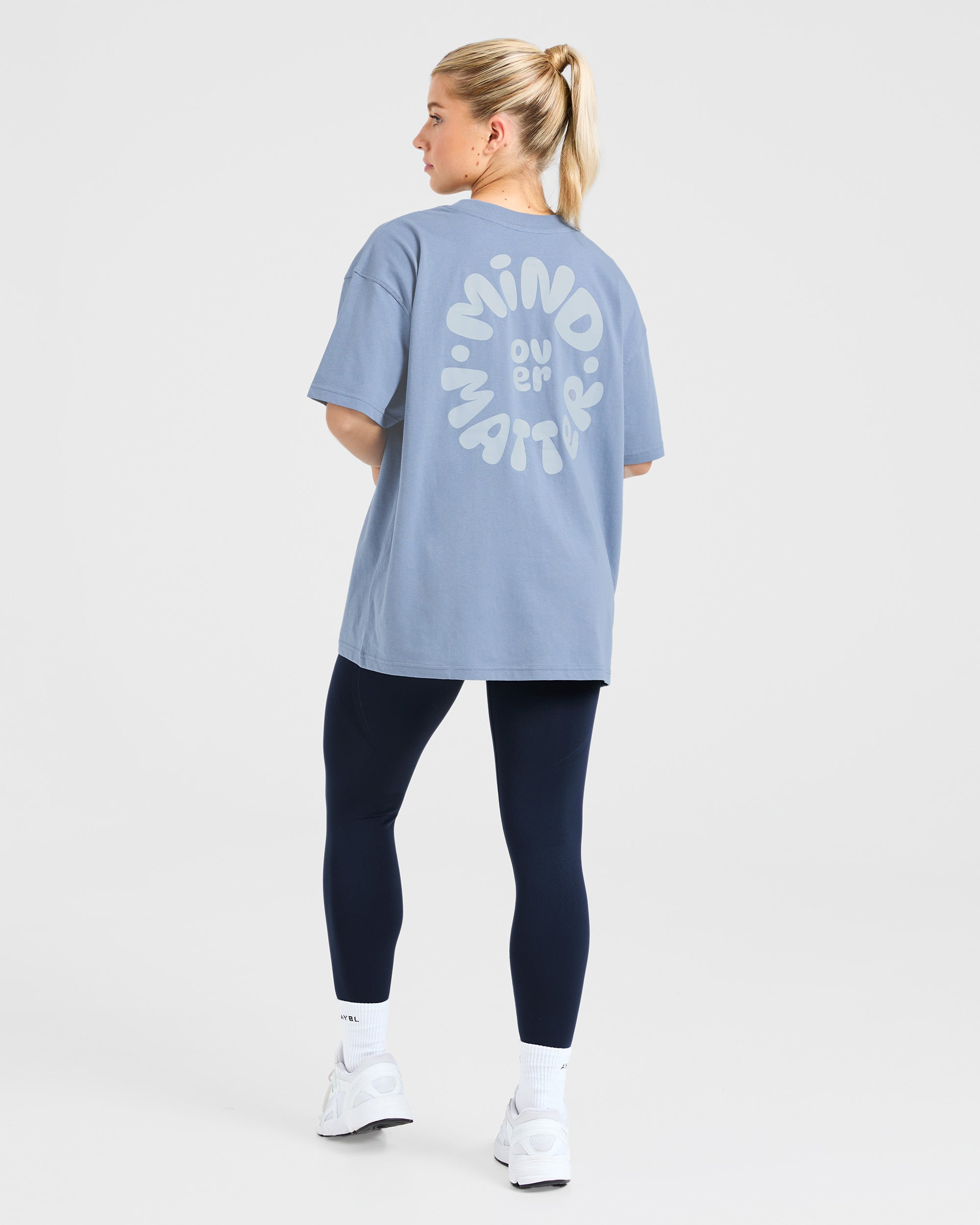 Mind Over Matter V2 Oversized T Shirt - Bleu