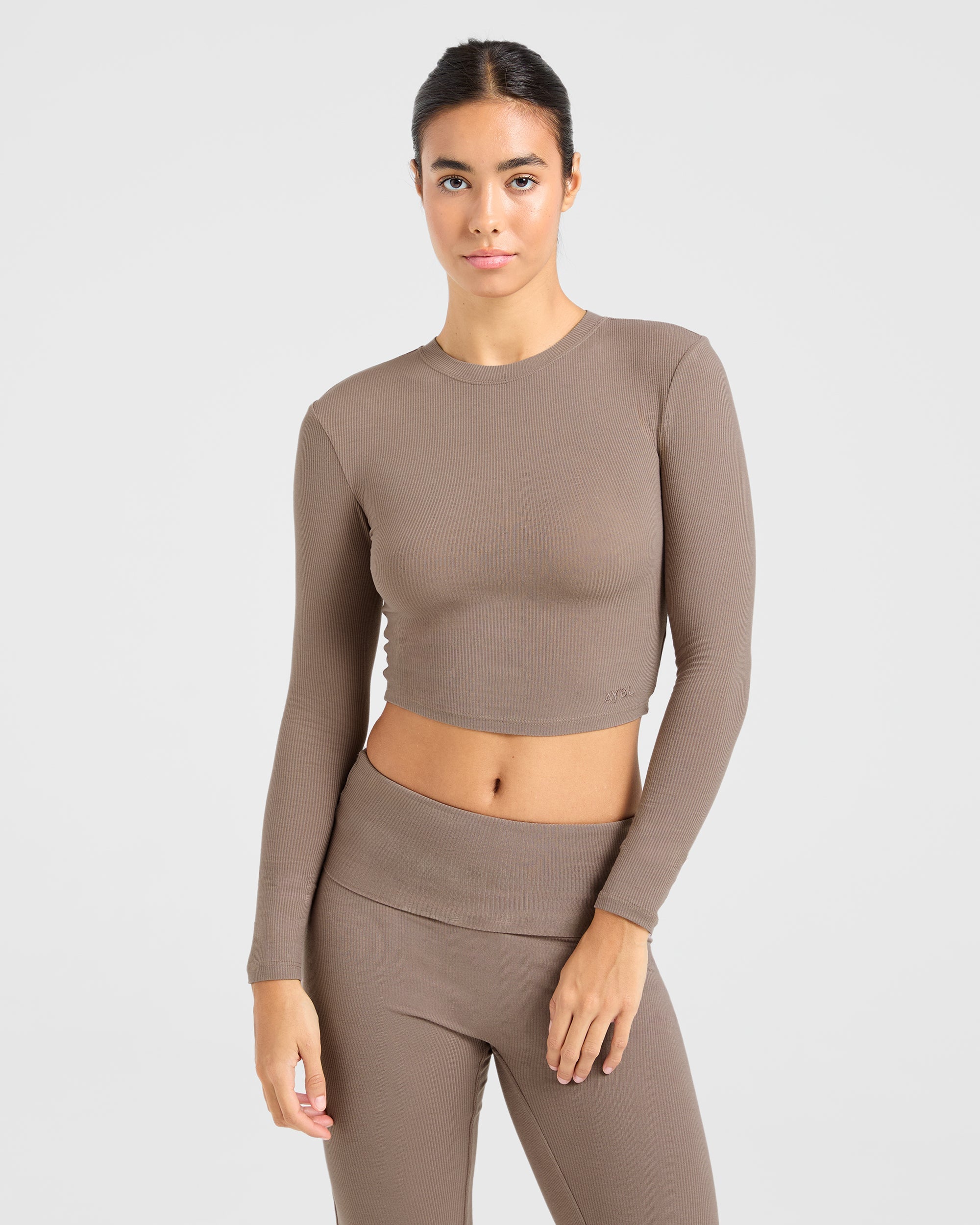 Lounge Ribbed Long Sleeve - Mocha