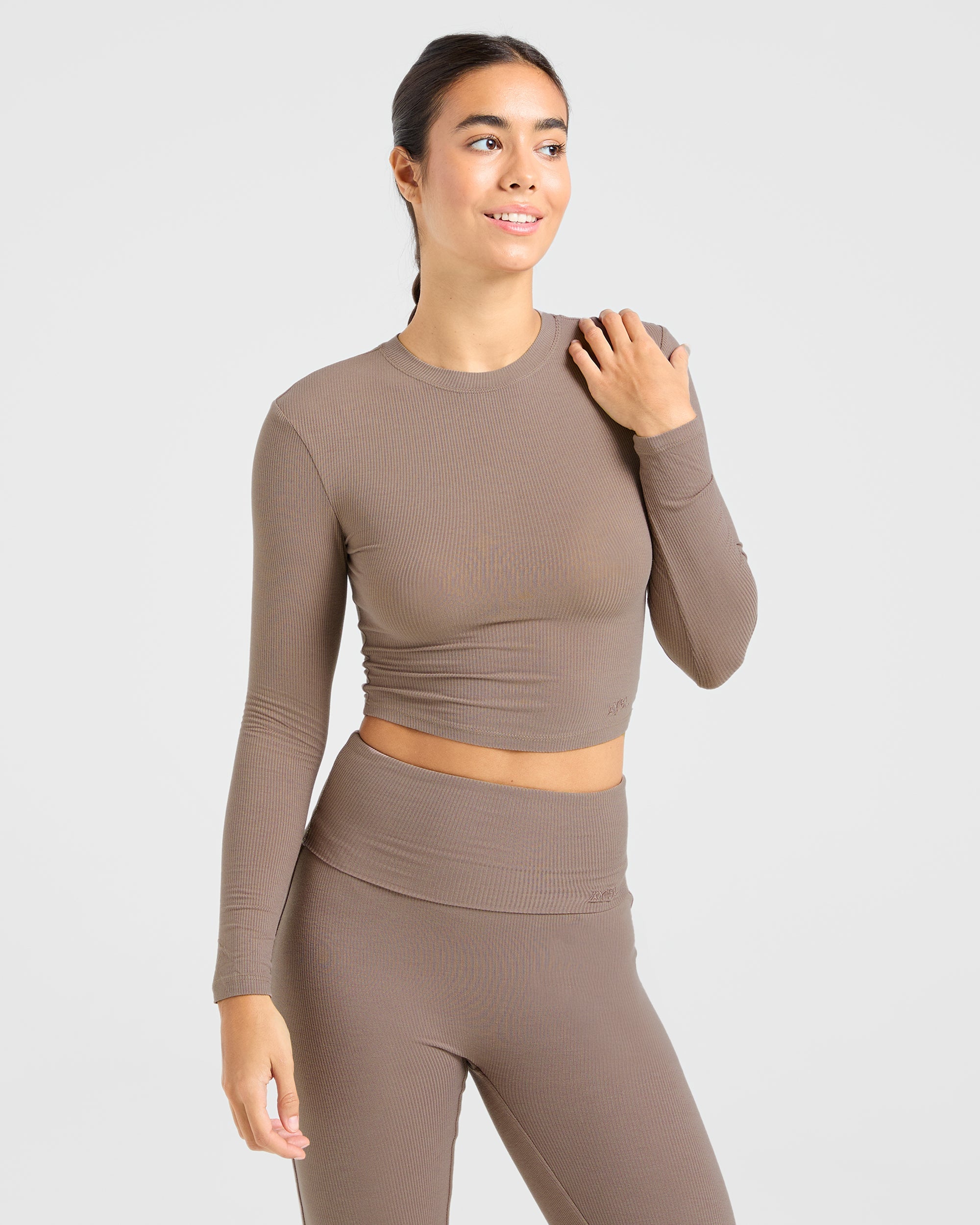 Lounge Ribbed Long Sleeve - Mocha