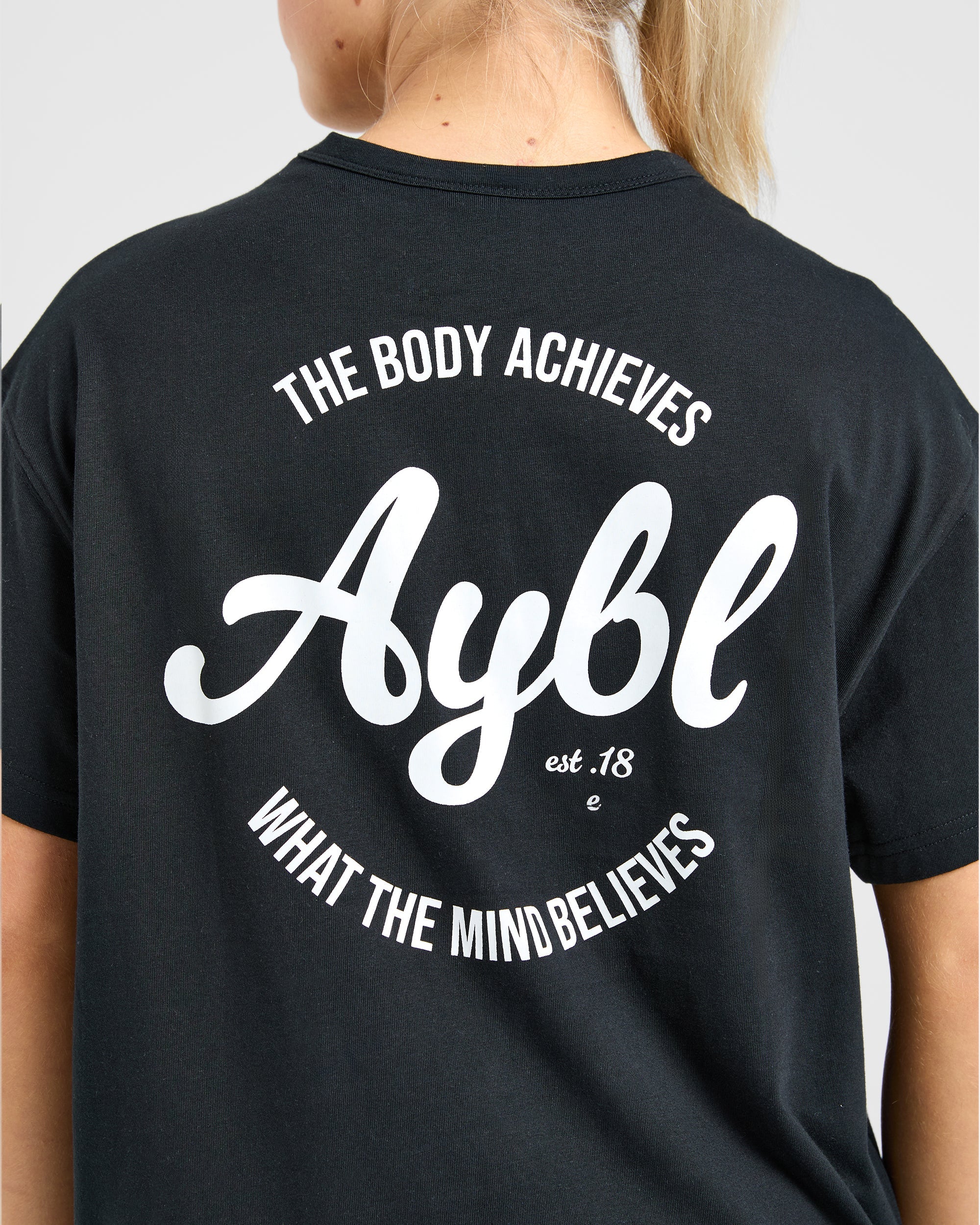 Body Achieve Mind Believe Oversized T Shirt - Noir