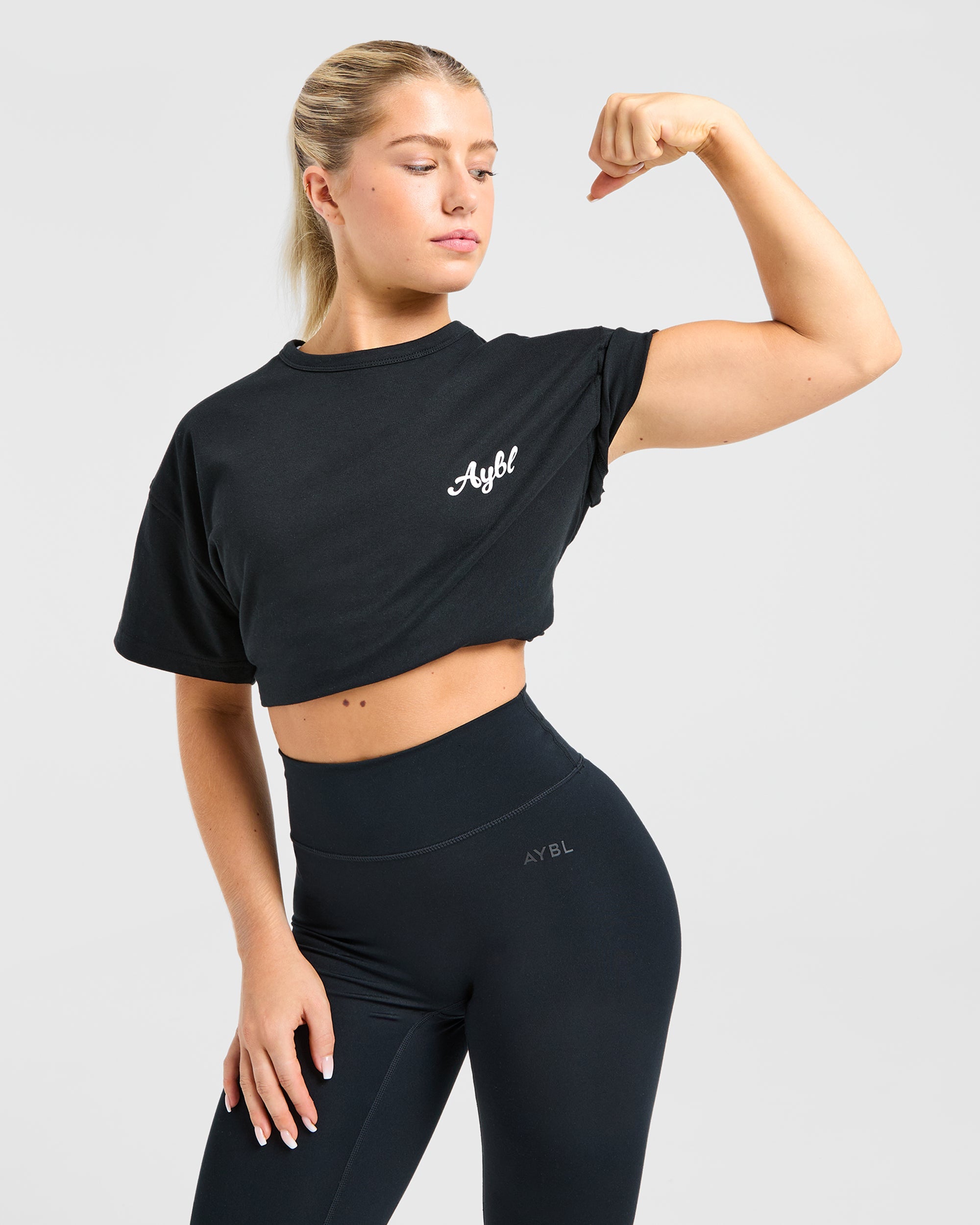 Body Achieve Mind Believe Oversized T Shirt - Noir