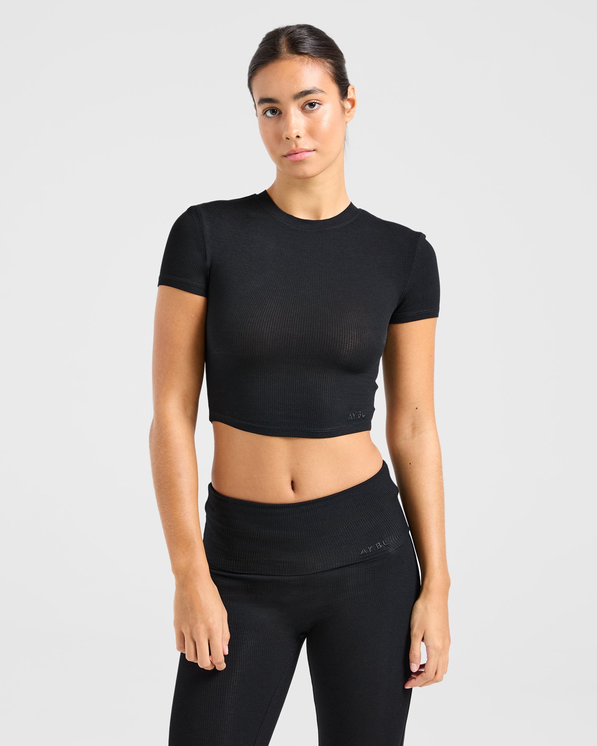 Lounge Ribbed T Shirt - Noir