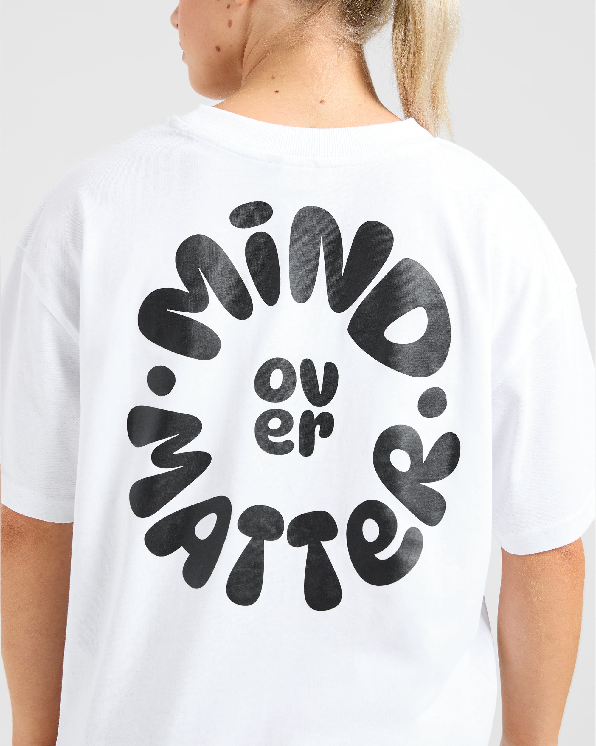 Mind Over Matter V2 Oversized T Shirt - Blanc