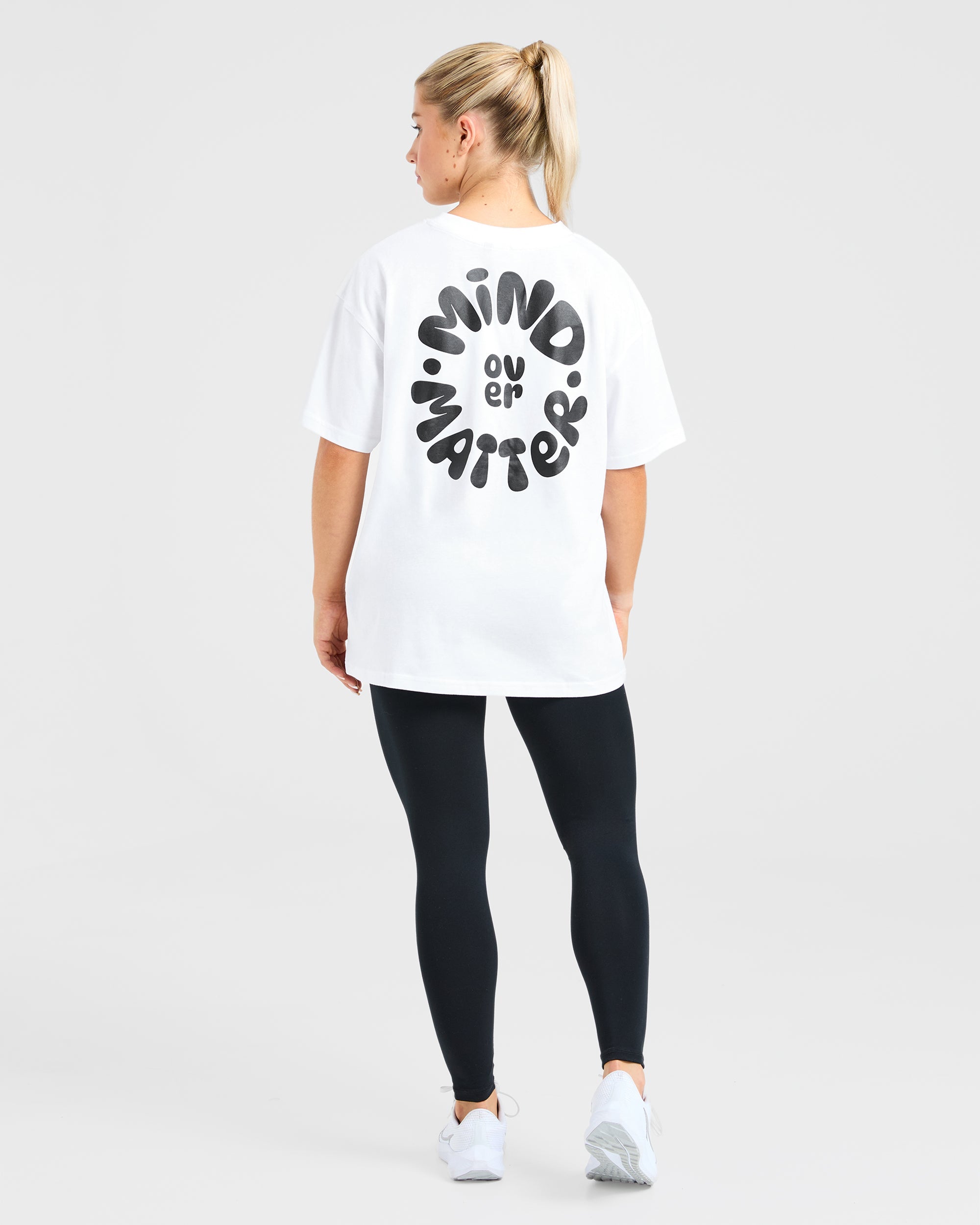 Mind Over Matter V2 Oversized T Shirt - Blanc