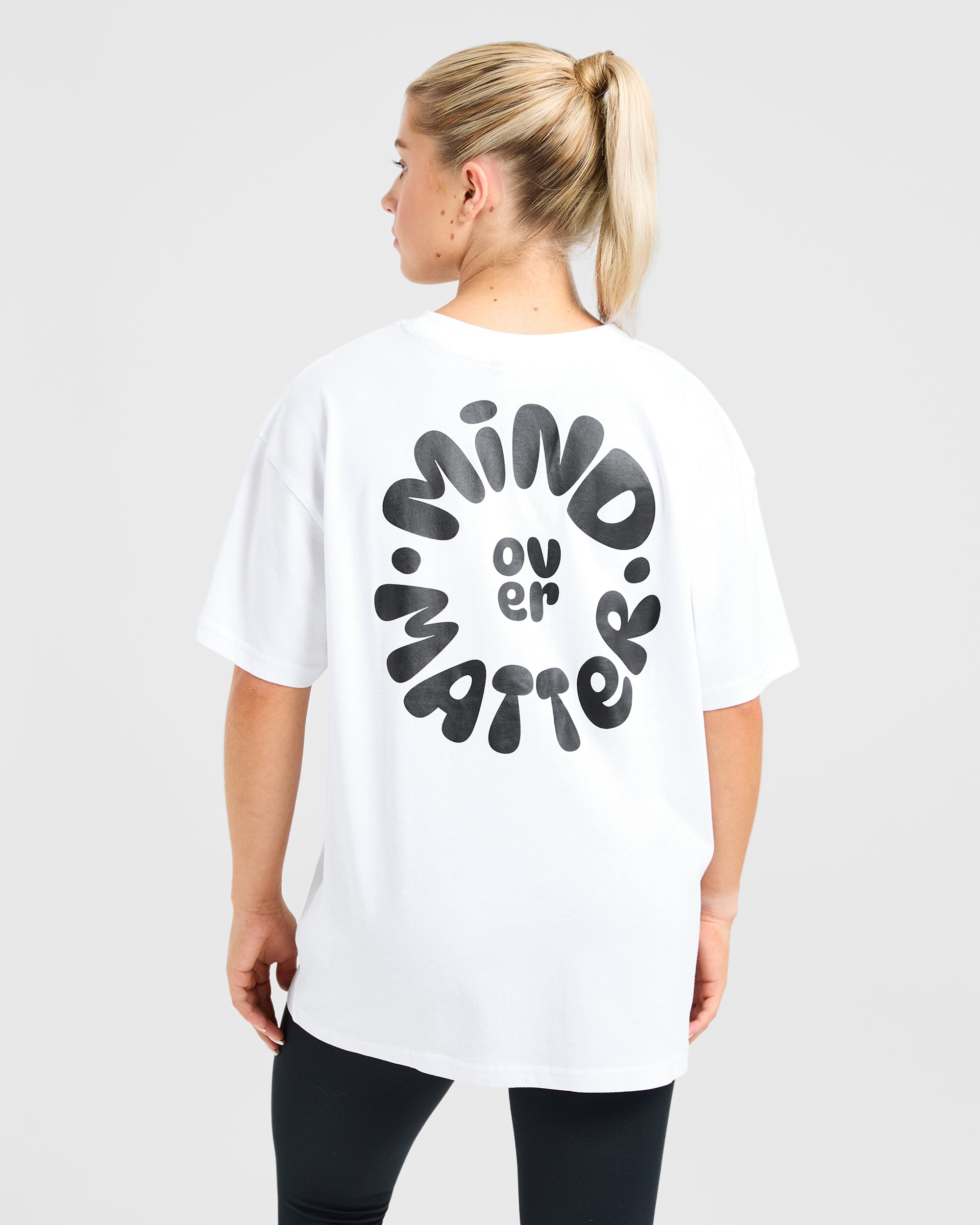 Mind Over Matter V2 Oversized T Shirt - Blanc