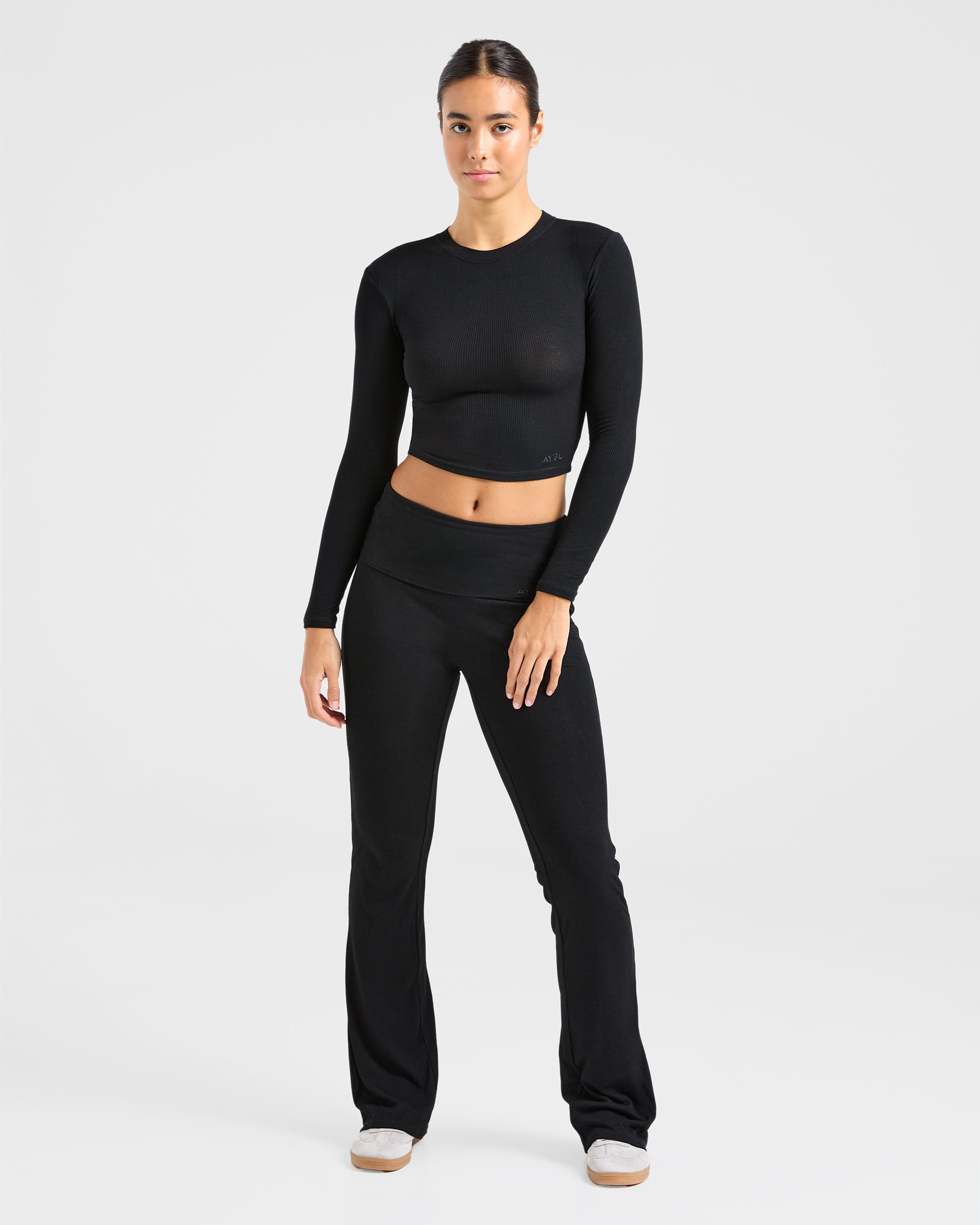 Lounge Ribbed Long Sleeve - Noir