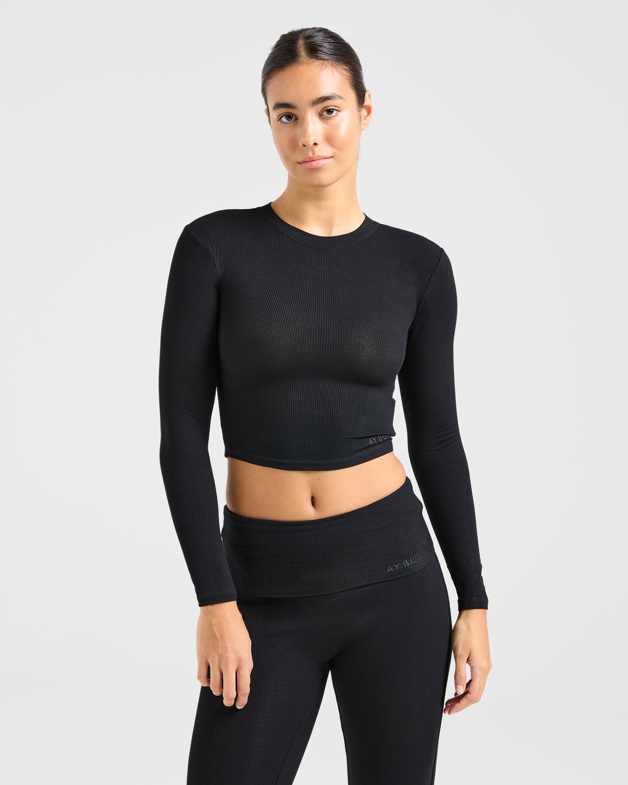 Lounge Ribbed Long Sleeve - Noir