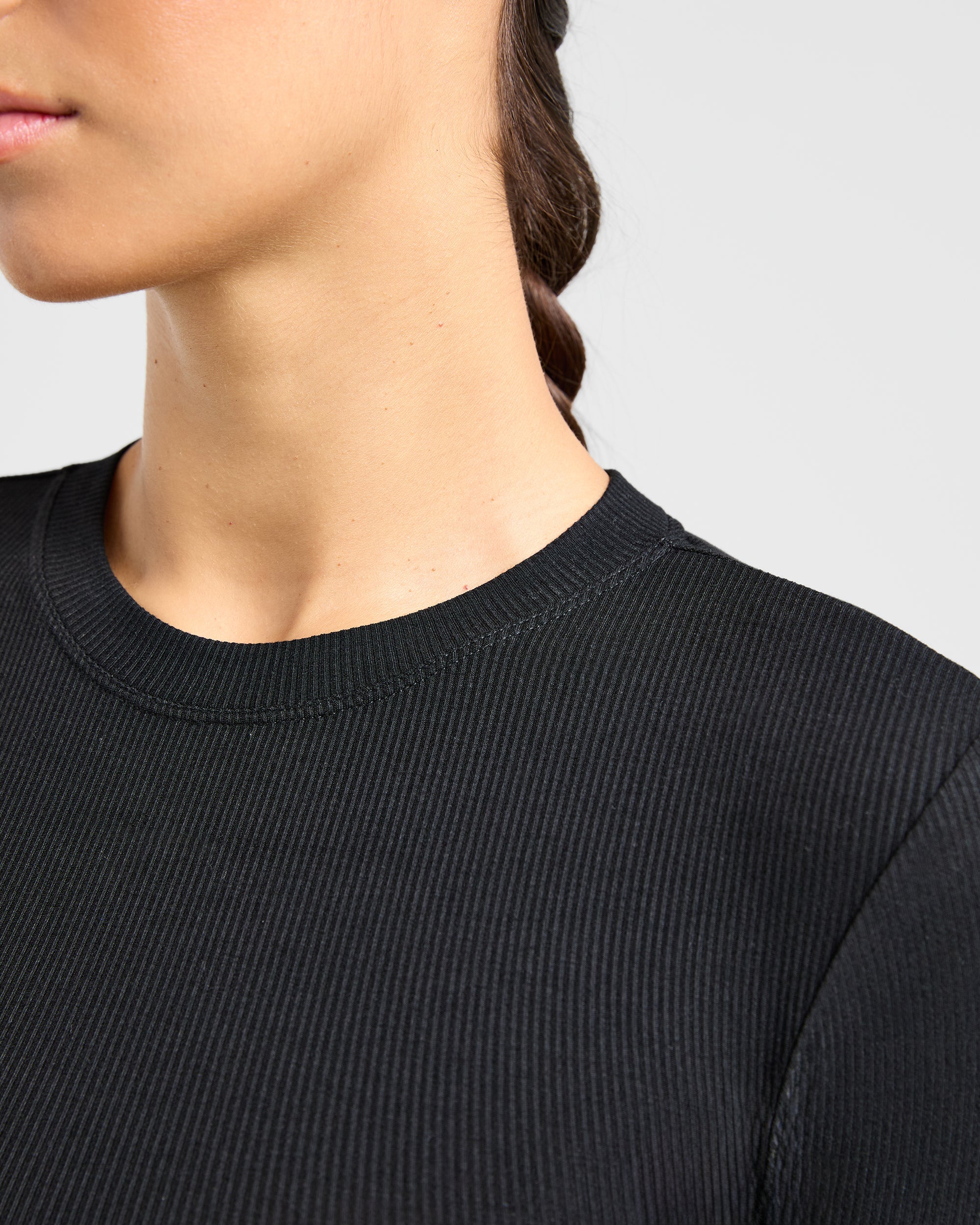 Lounge Ribbed Long Sleeve - Noir