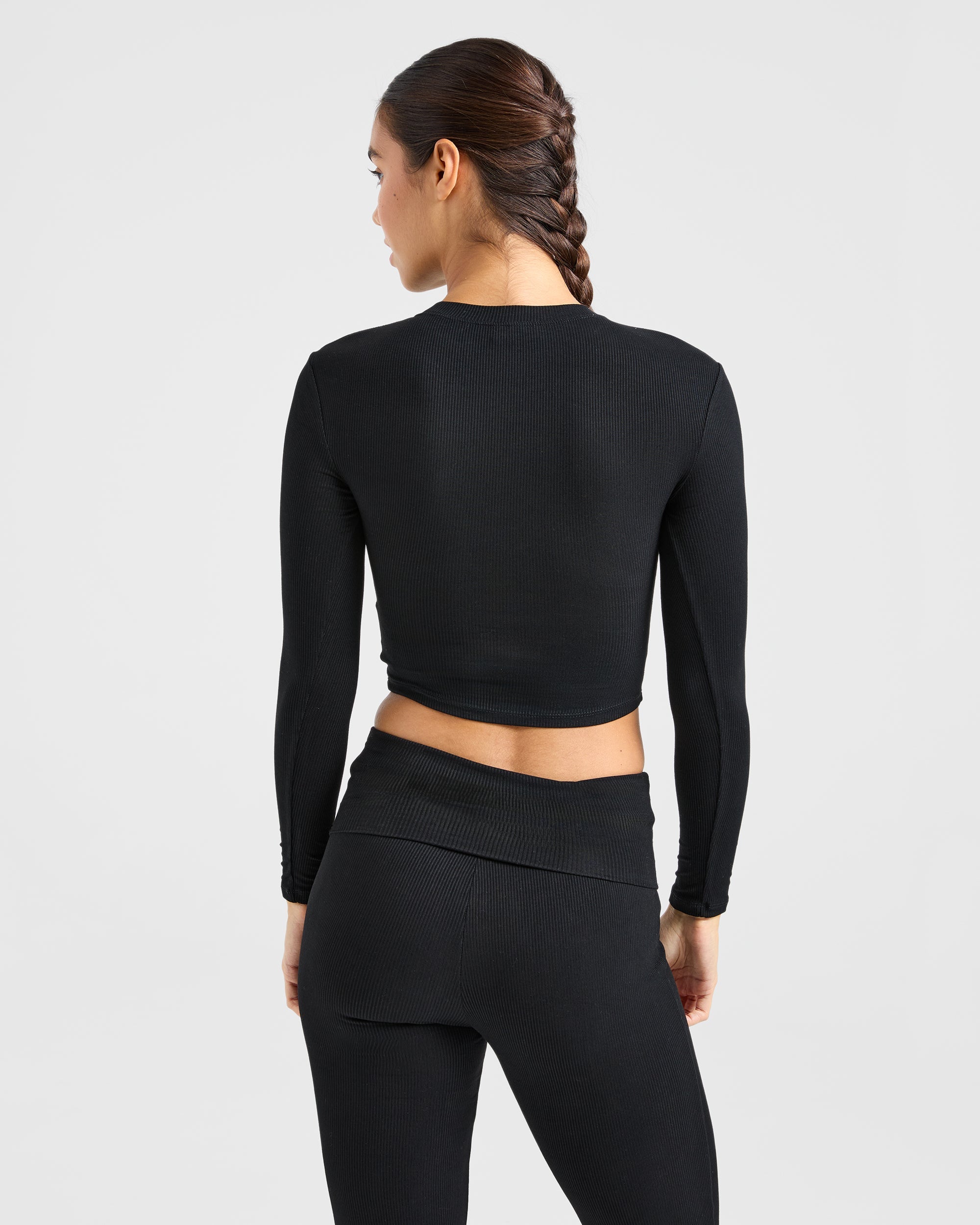 Lounge Ribbed Long Sleeve - Noir