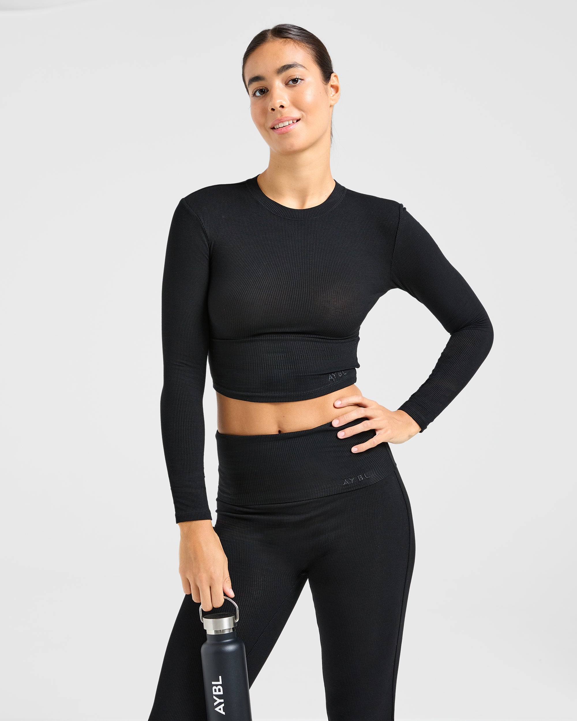 Lounge Ribbed Long Sleeve - Noir