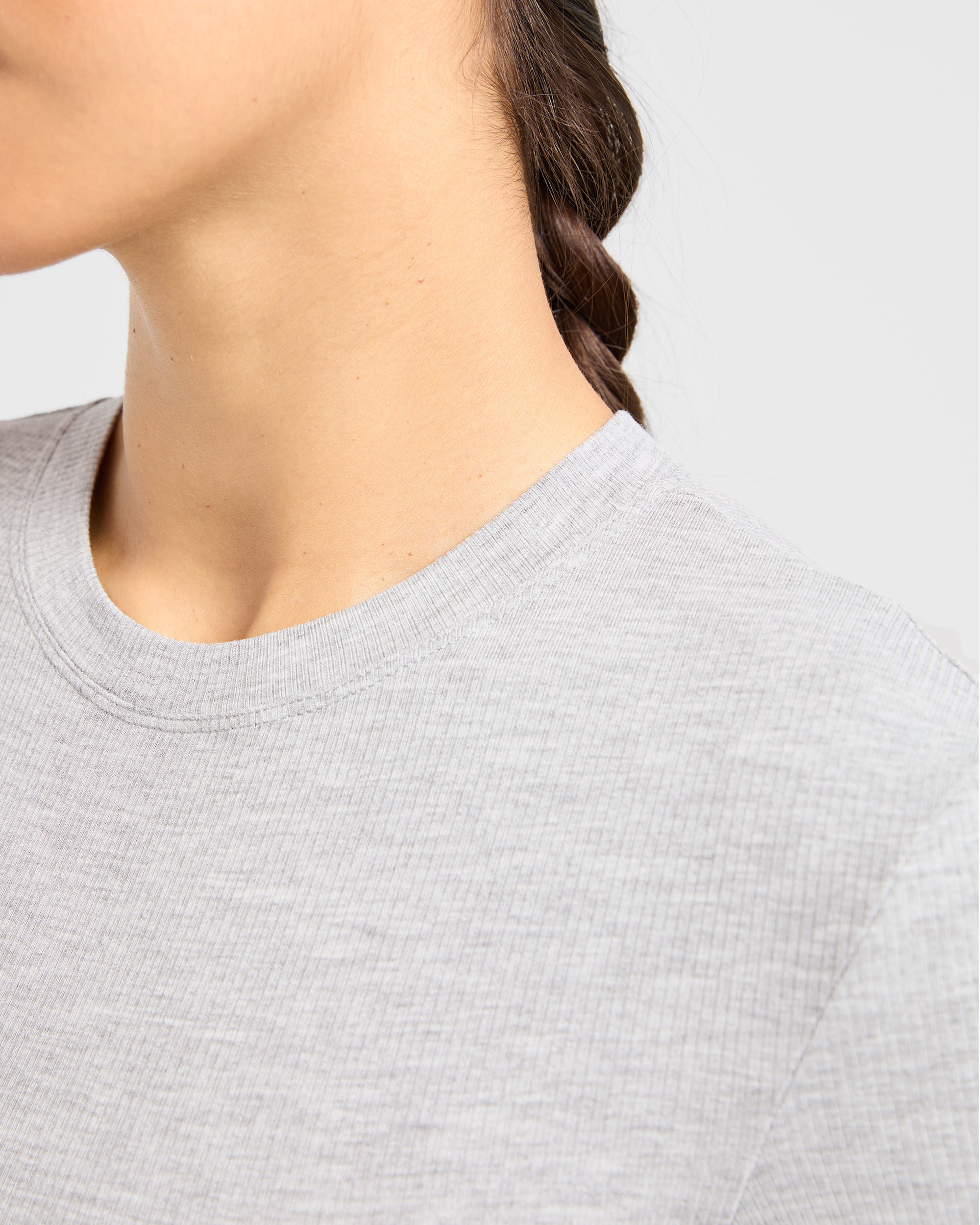 Lounge Ribbed T Shirt - Gris Marl