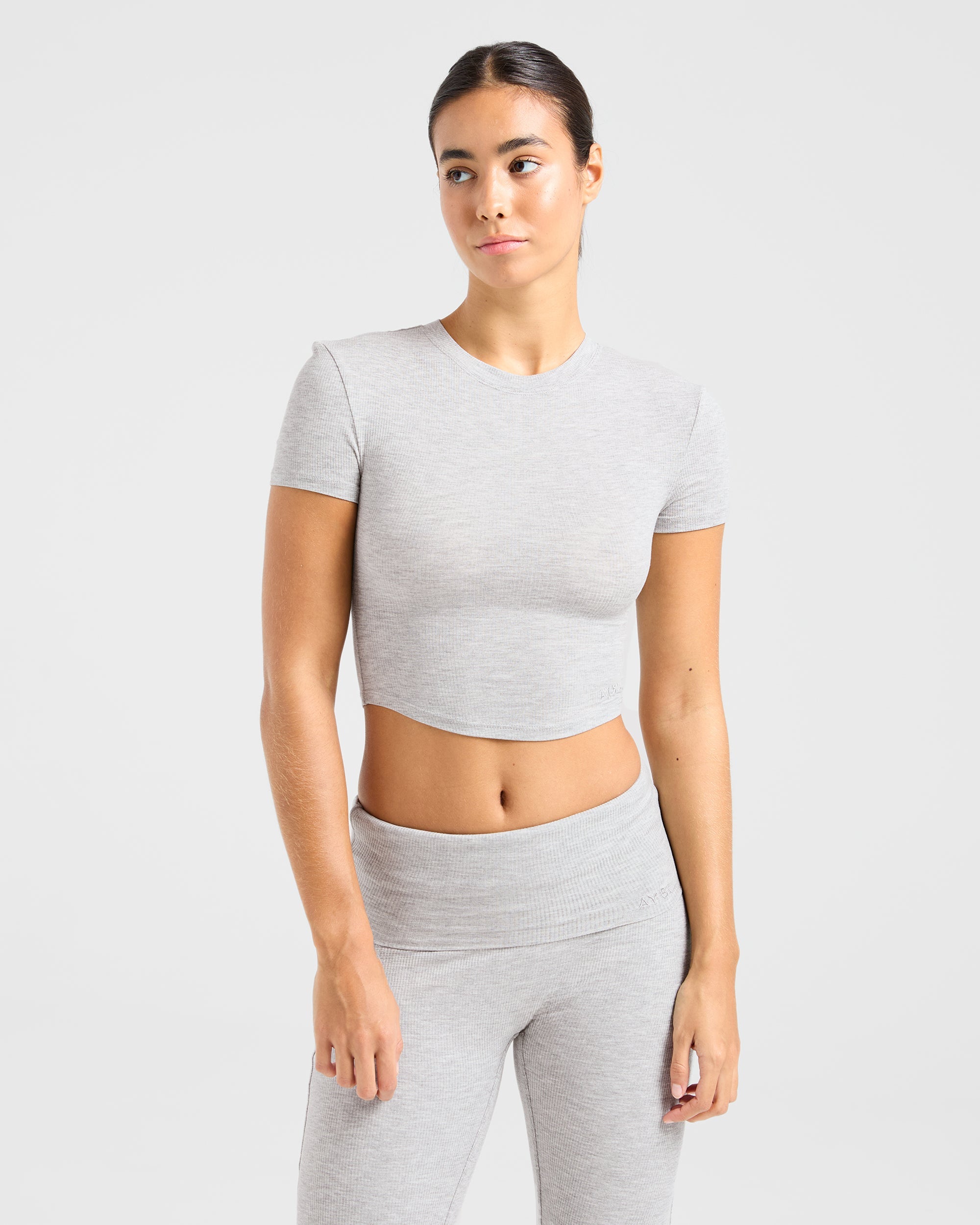 Lounge Ribbed T Shirt - Gris Marl