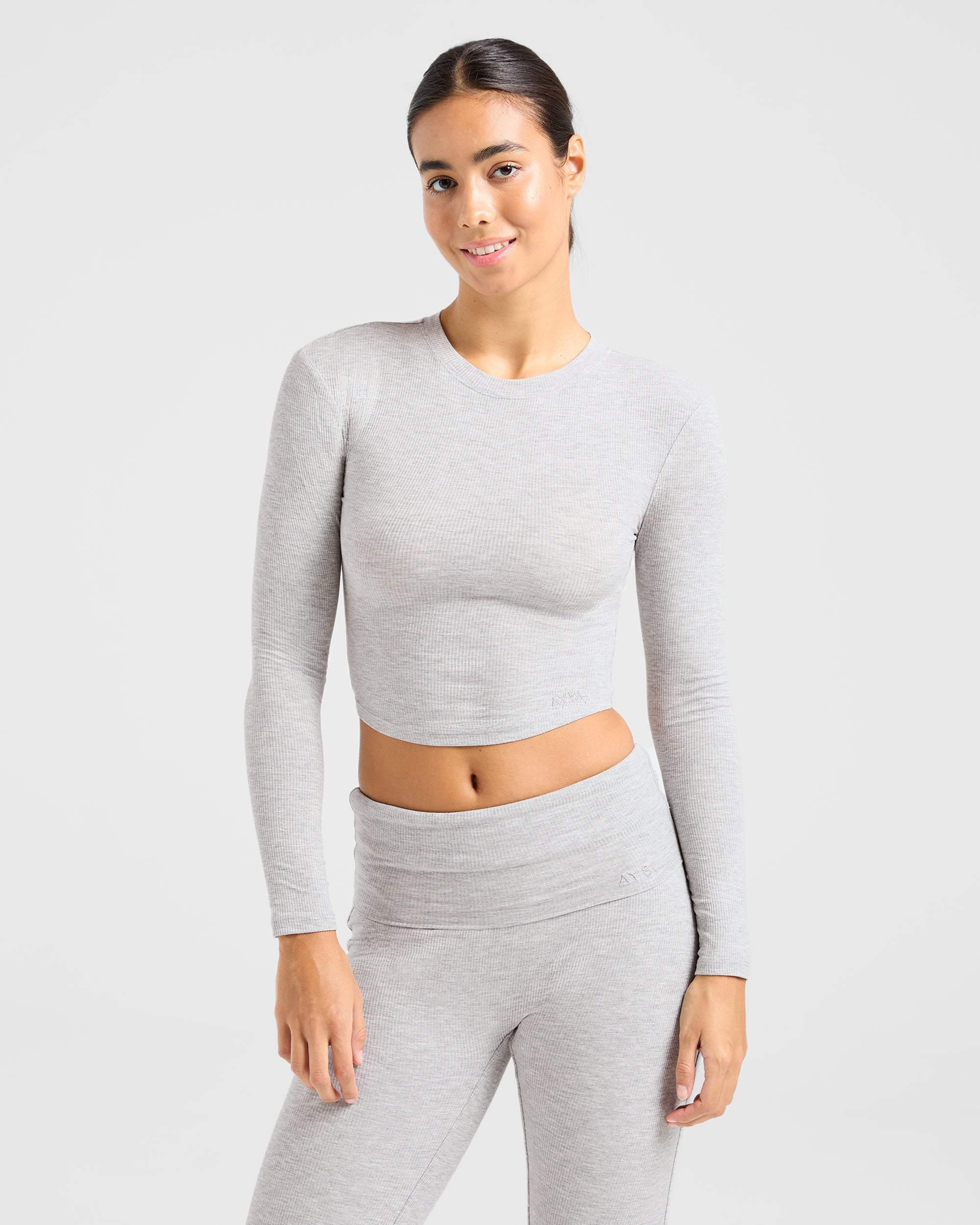 Lounge Ribbed Long Sleeve - Gris Marl