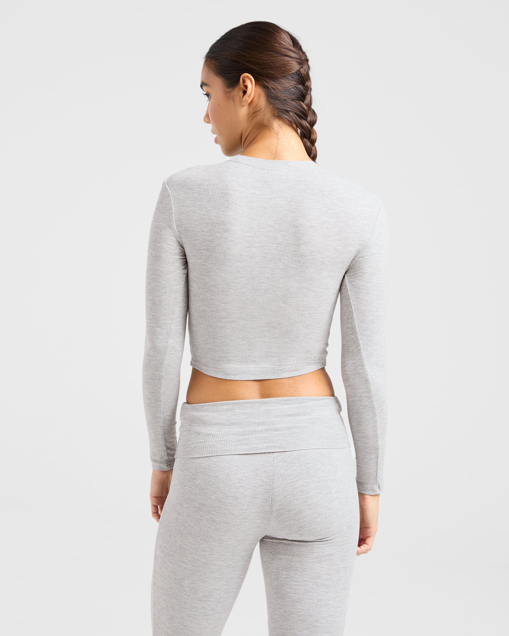 Lounge Ribbed Long Sleeve - Gris Marl