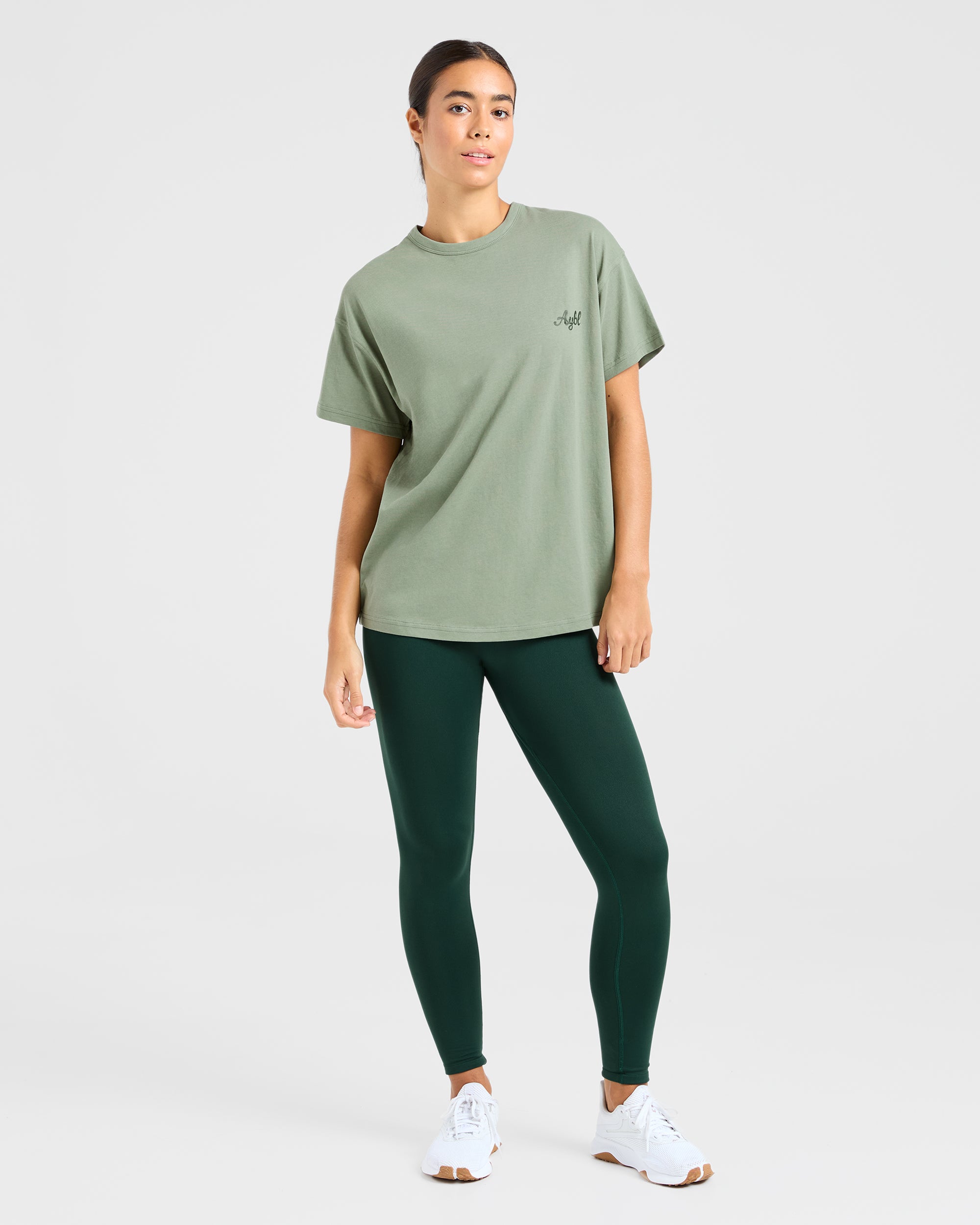 Body Achieve Mind Believe Oversized T Shirt - Vert