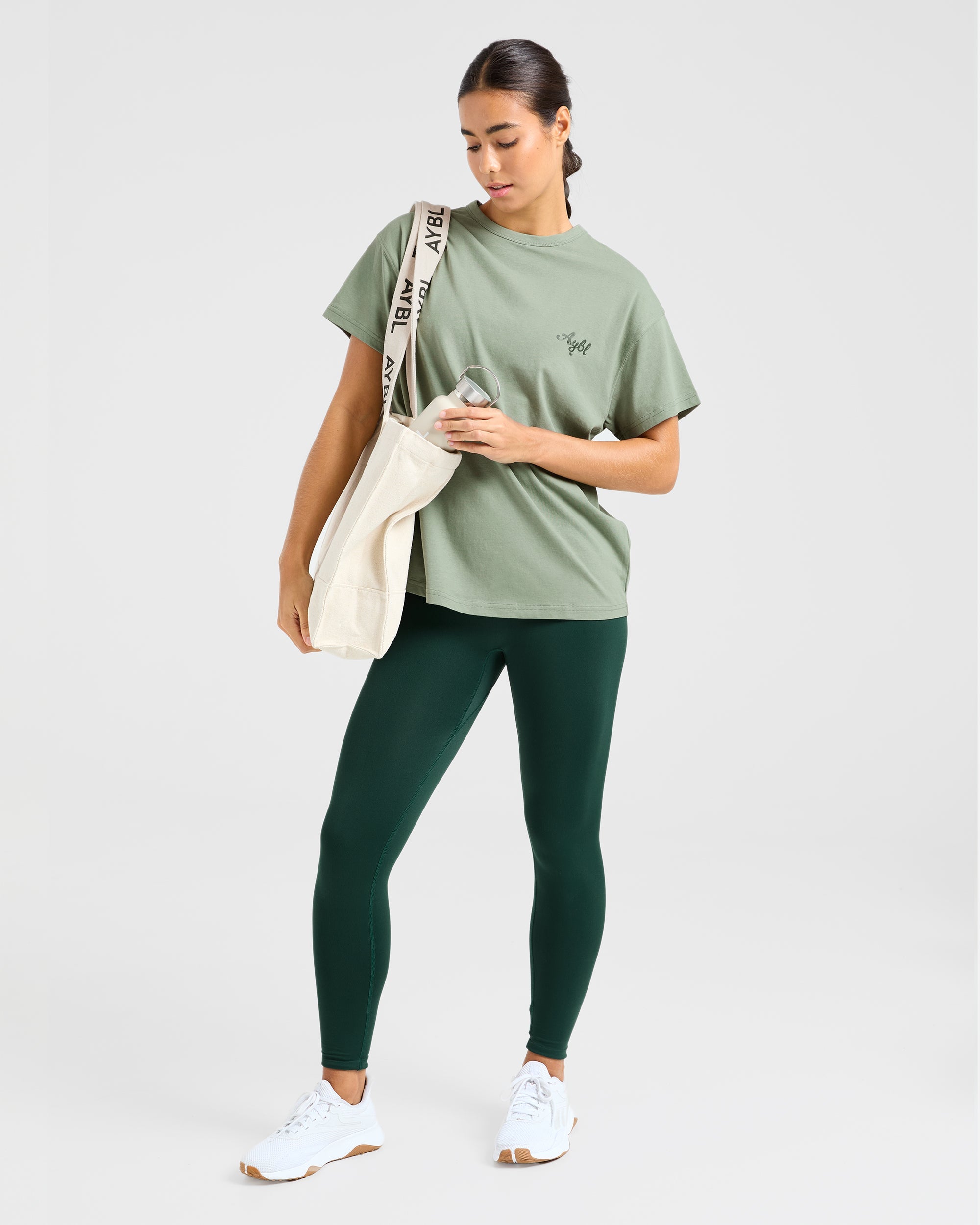 Body Achieve Mind Believe Oversized T Shirt - Vert