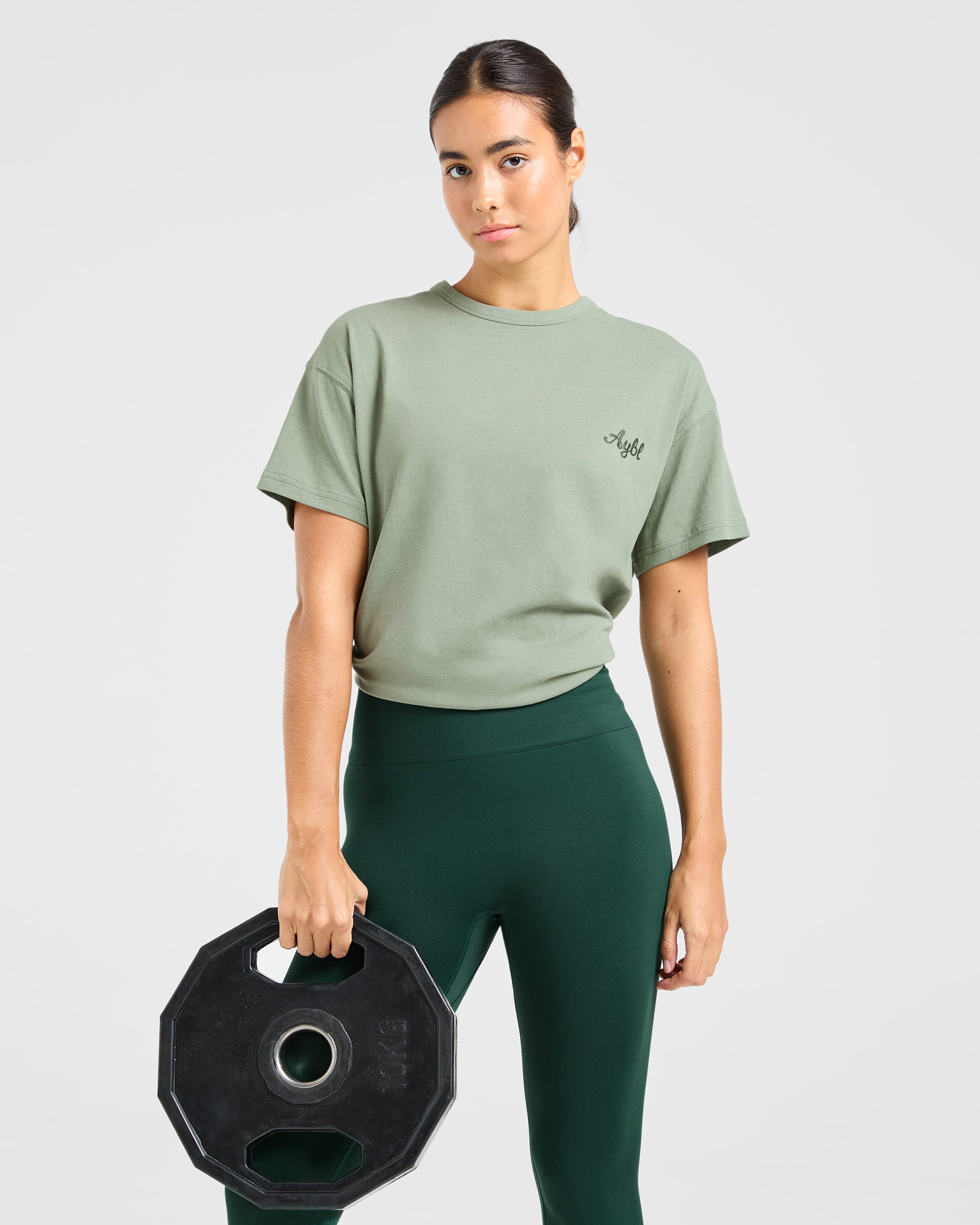 Body Achieve Mind Believe Oversized T Shirt - Vert