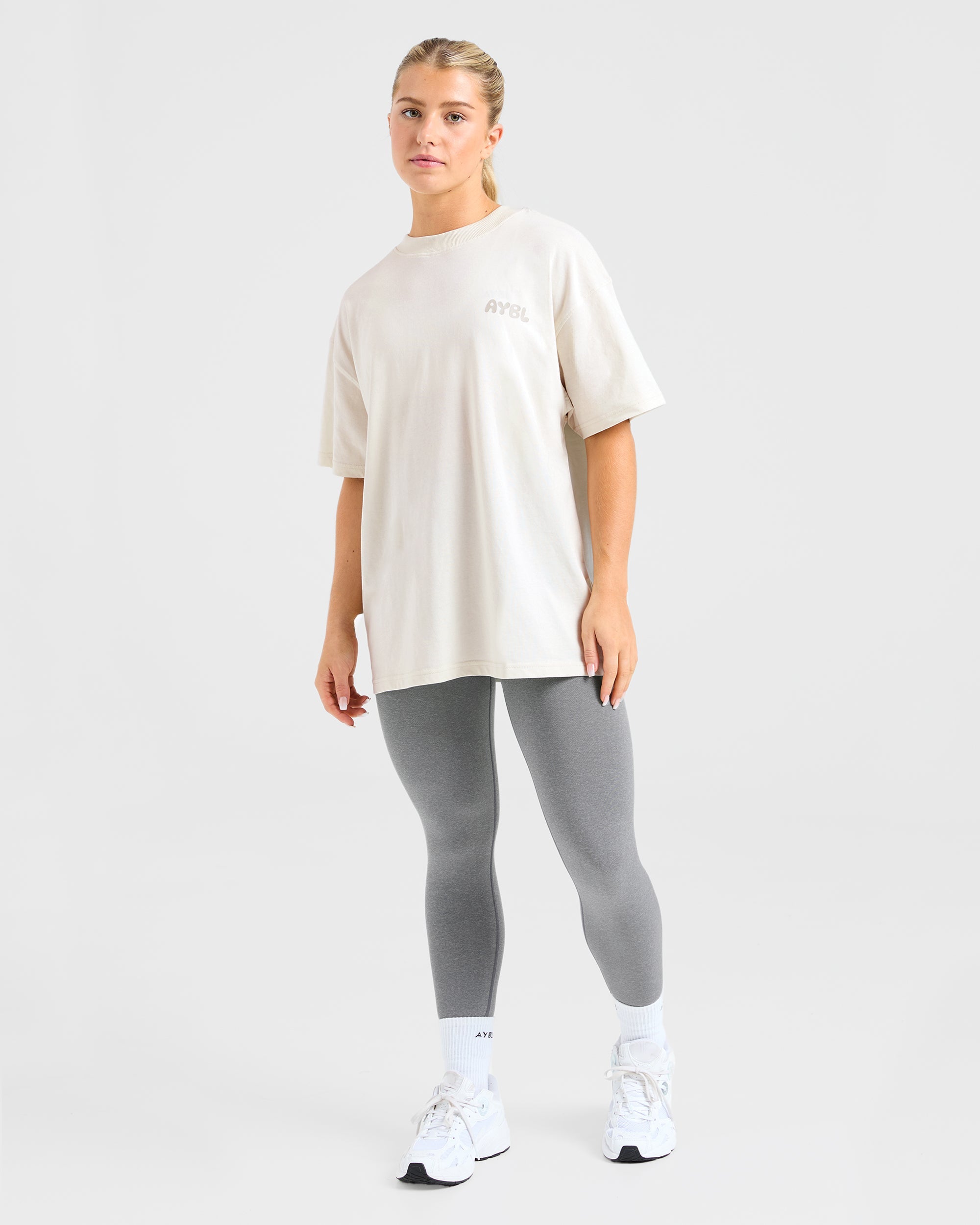 Mind Over Matter V2 Oversized T Shirt - Beige/Brun